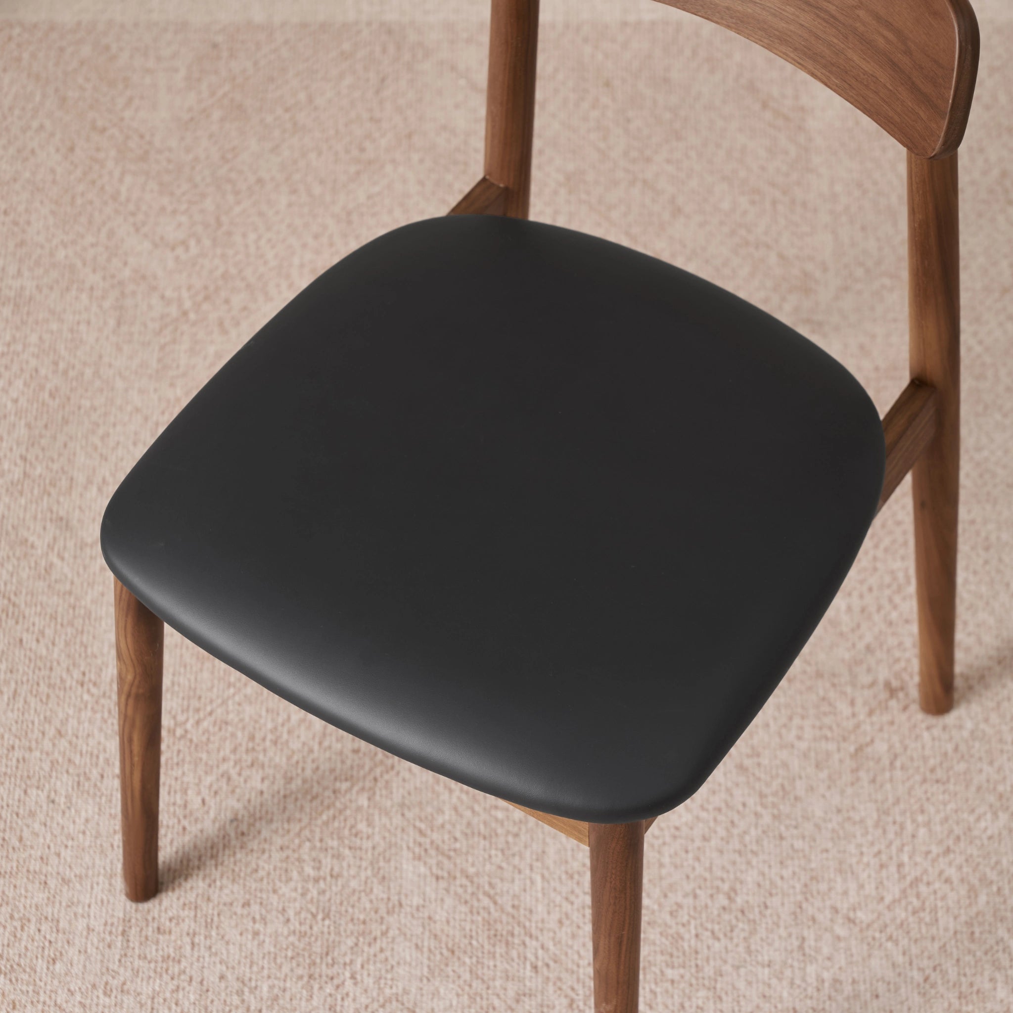 Solidwood Lucca Dining Chair with Seat Cushion, American Black Walnut, Set of 4