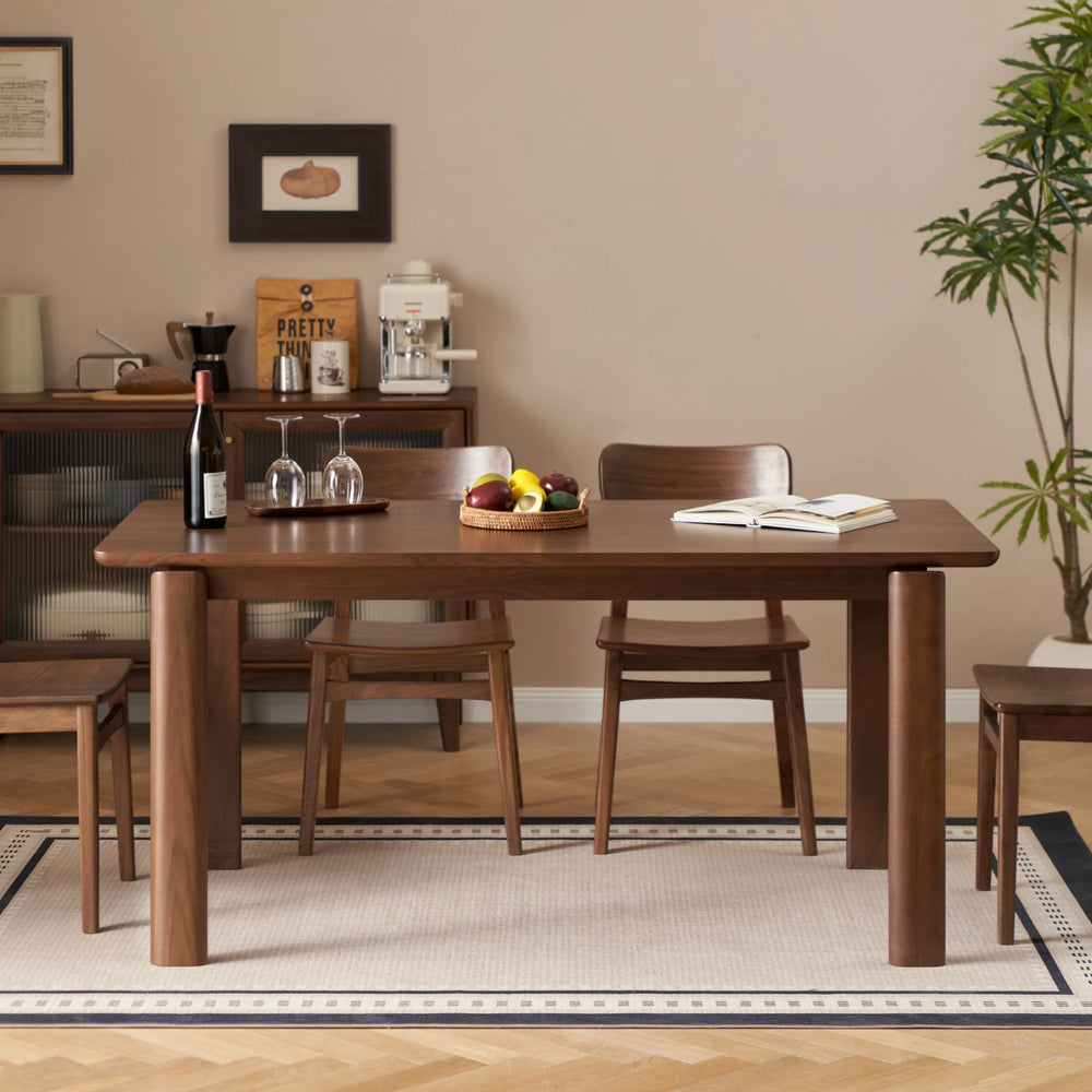 Solidwood Lucca Dining Table, American Black Walnut
