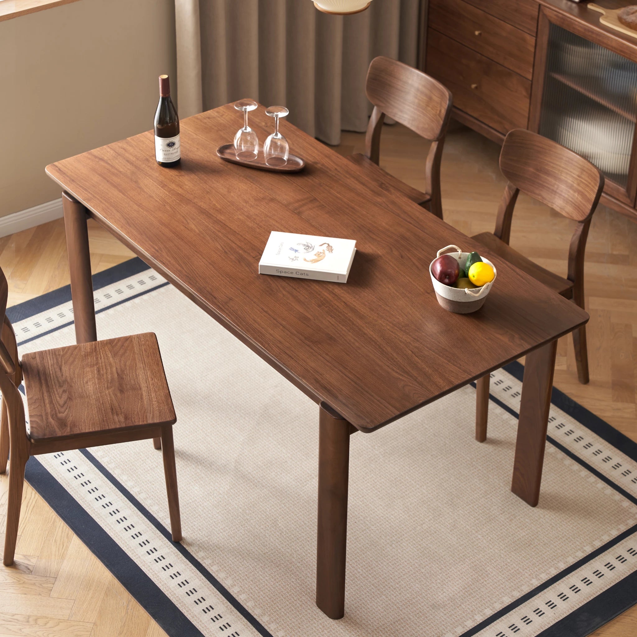 Solidwood Lucca Dining Table, American Black Walnut