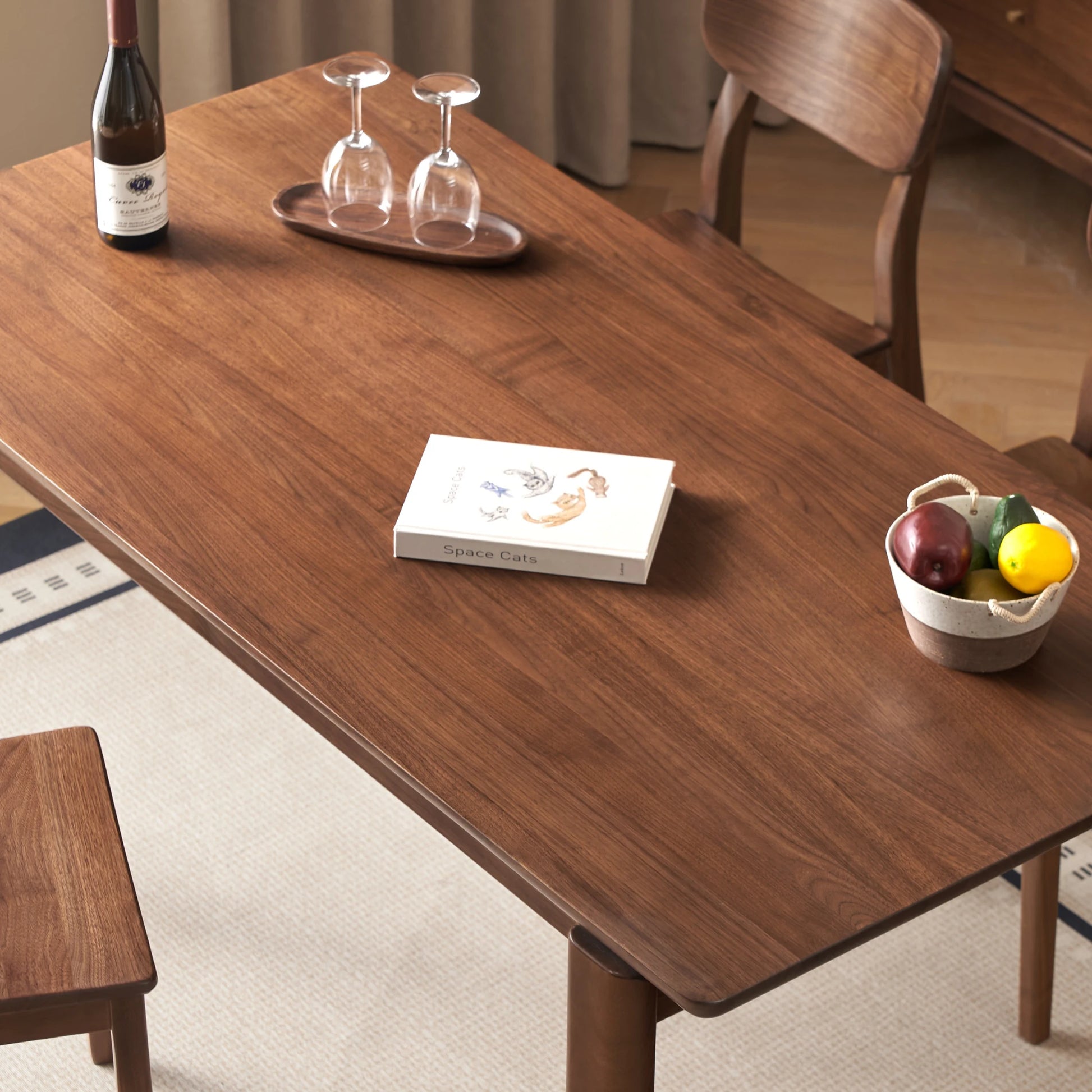 Solidwood Lucca Dining Table, American Black Walnut