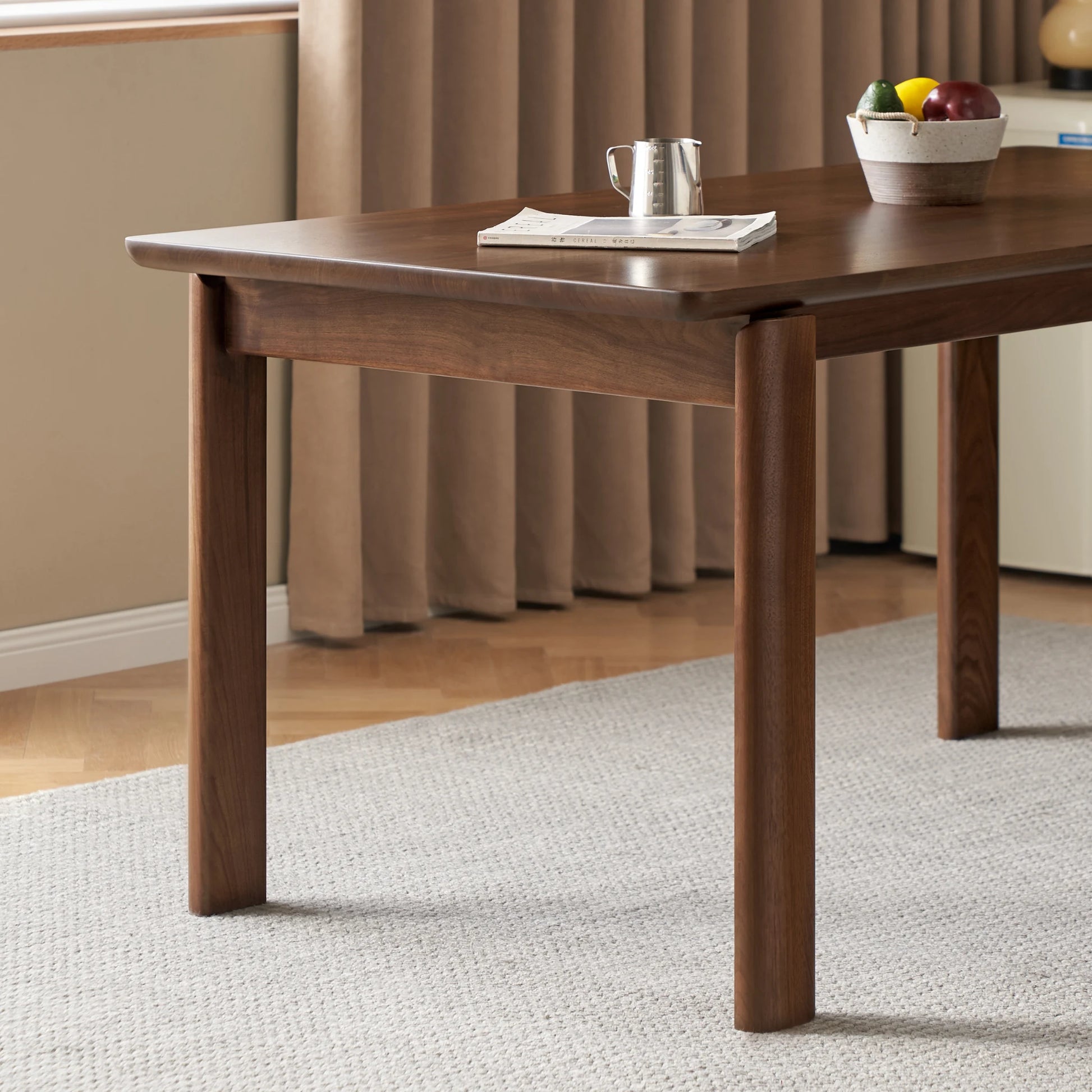 Solidwood Lucca Dining Table, American Black Walnut