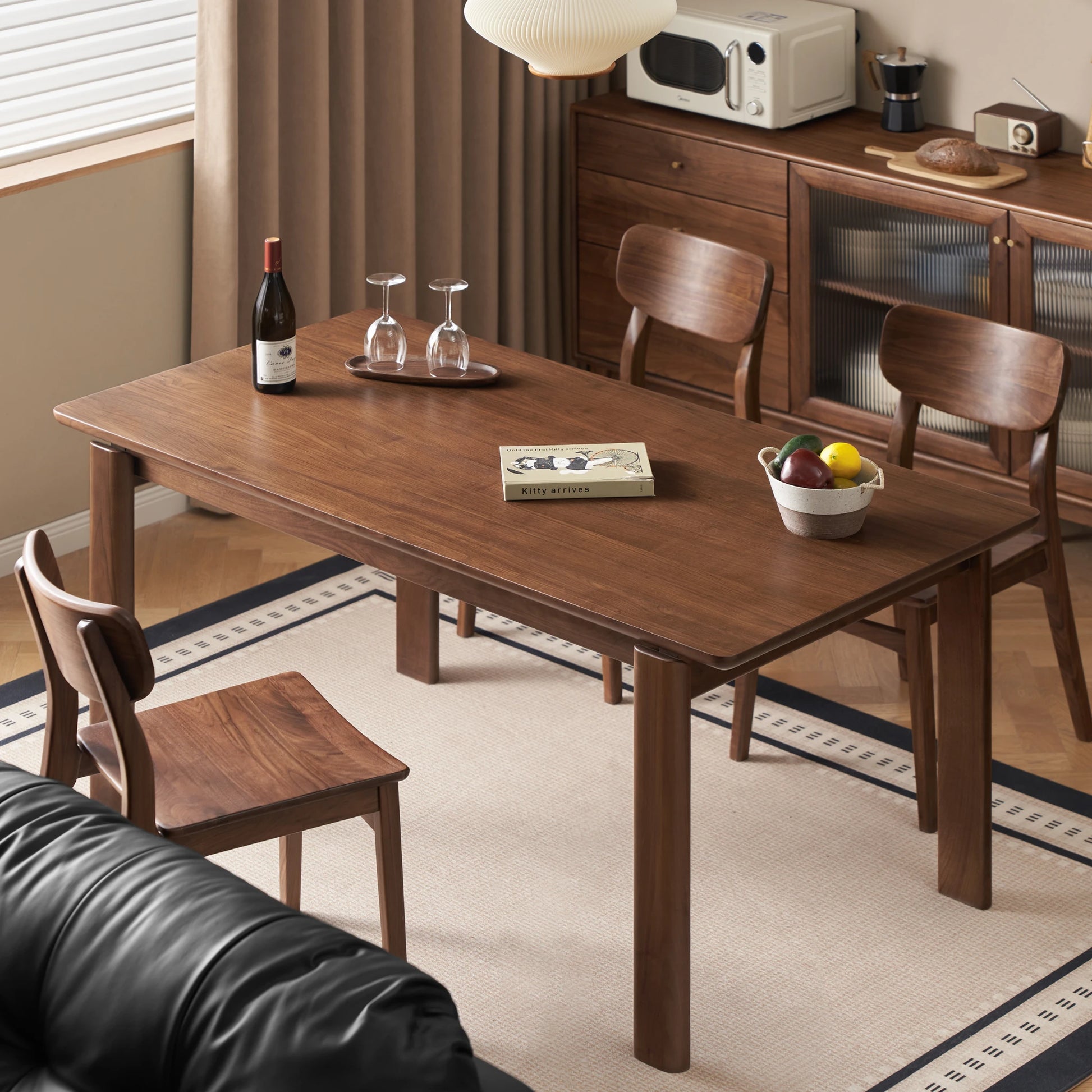 Solidwood Lucca Dining Table, American Black Walnut