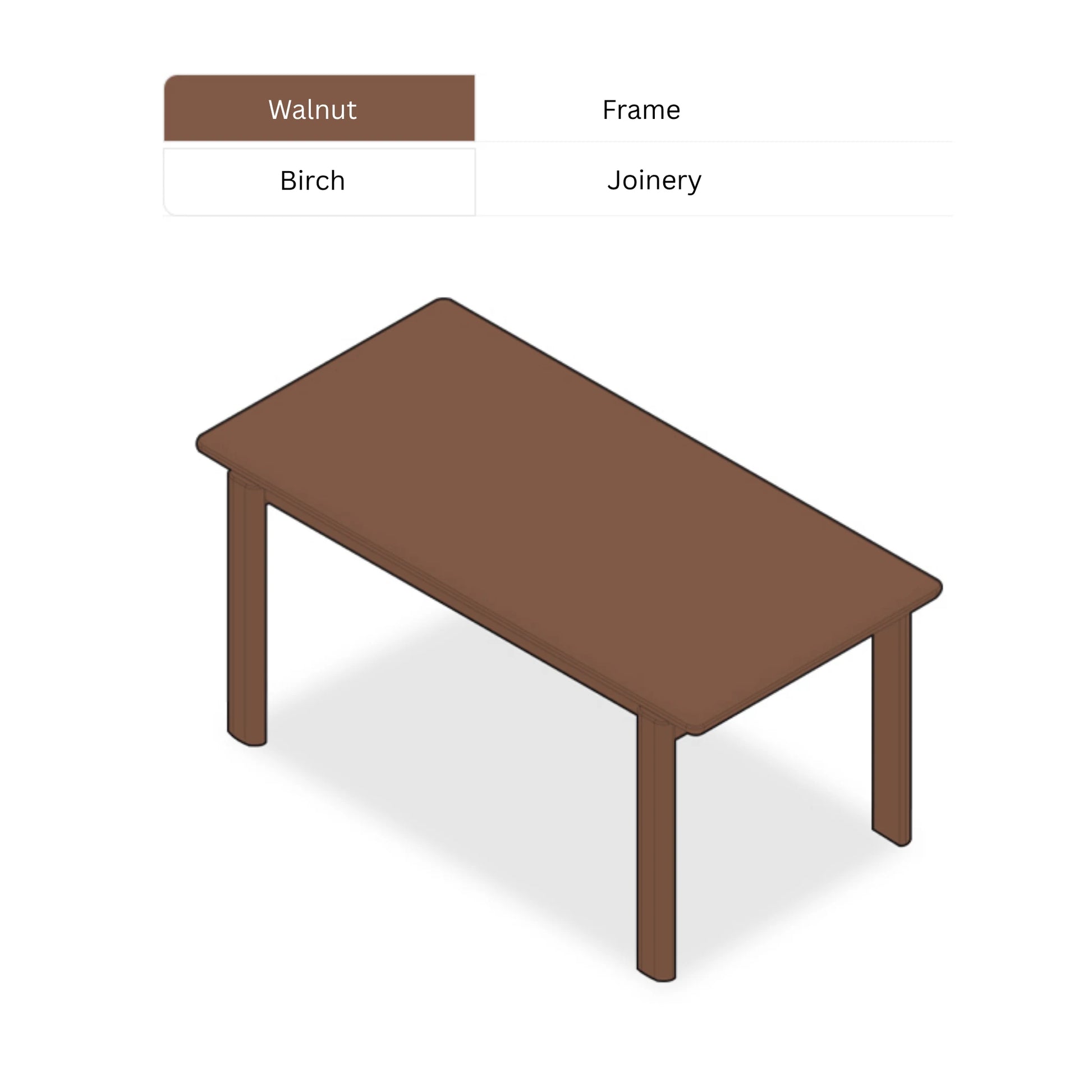 Solidwood Lucca Dining Table, American Black Walnut