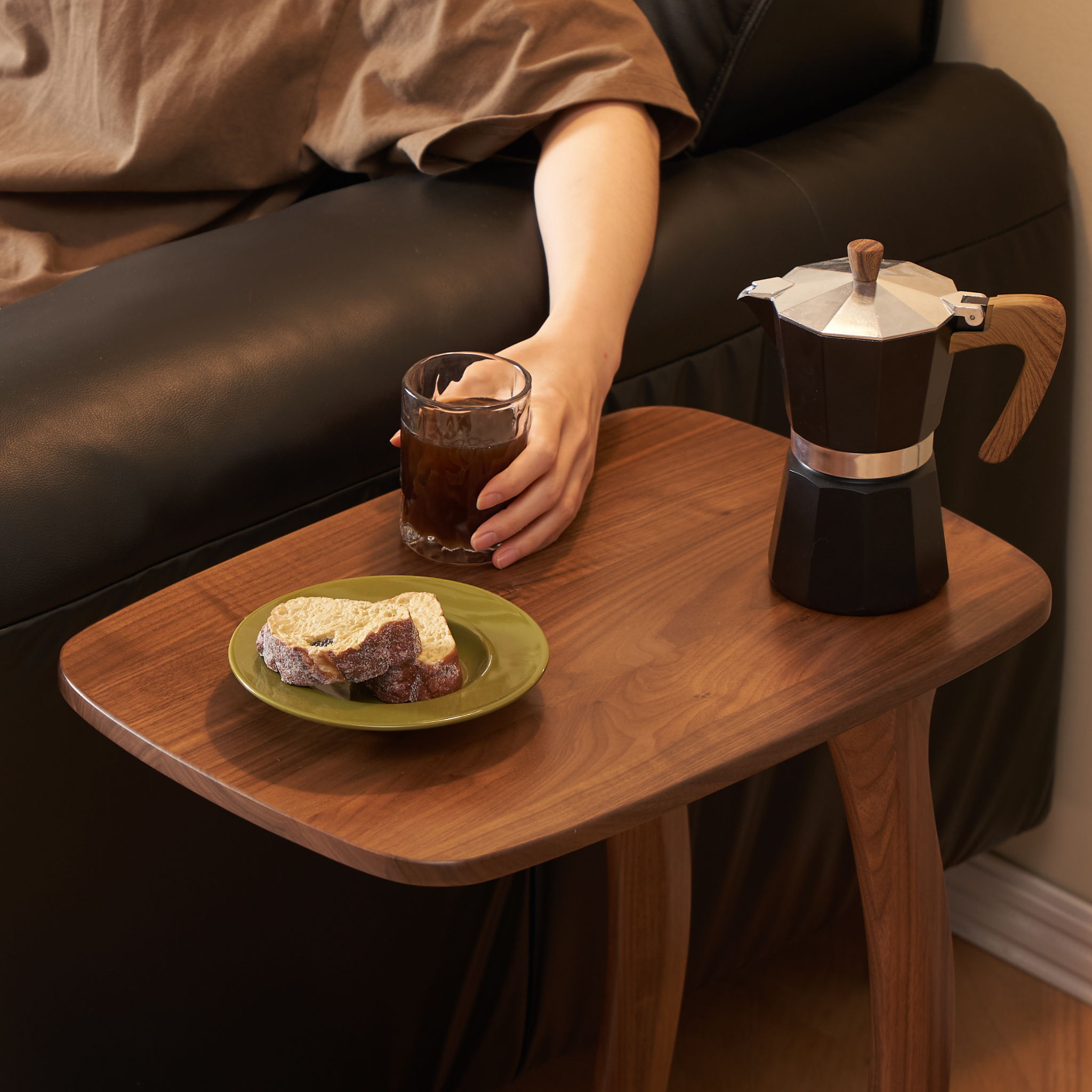 Solidwood Lucca Side Table, American Black Walnut, Small