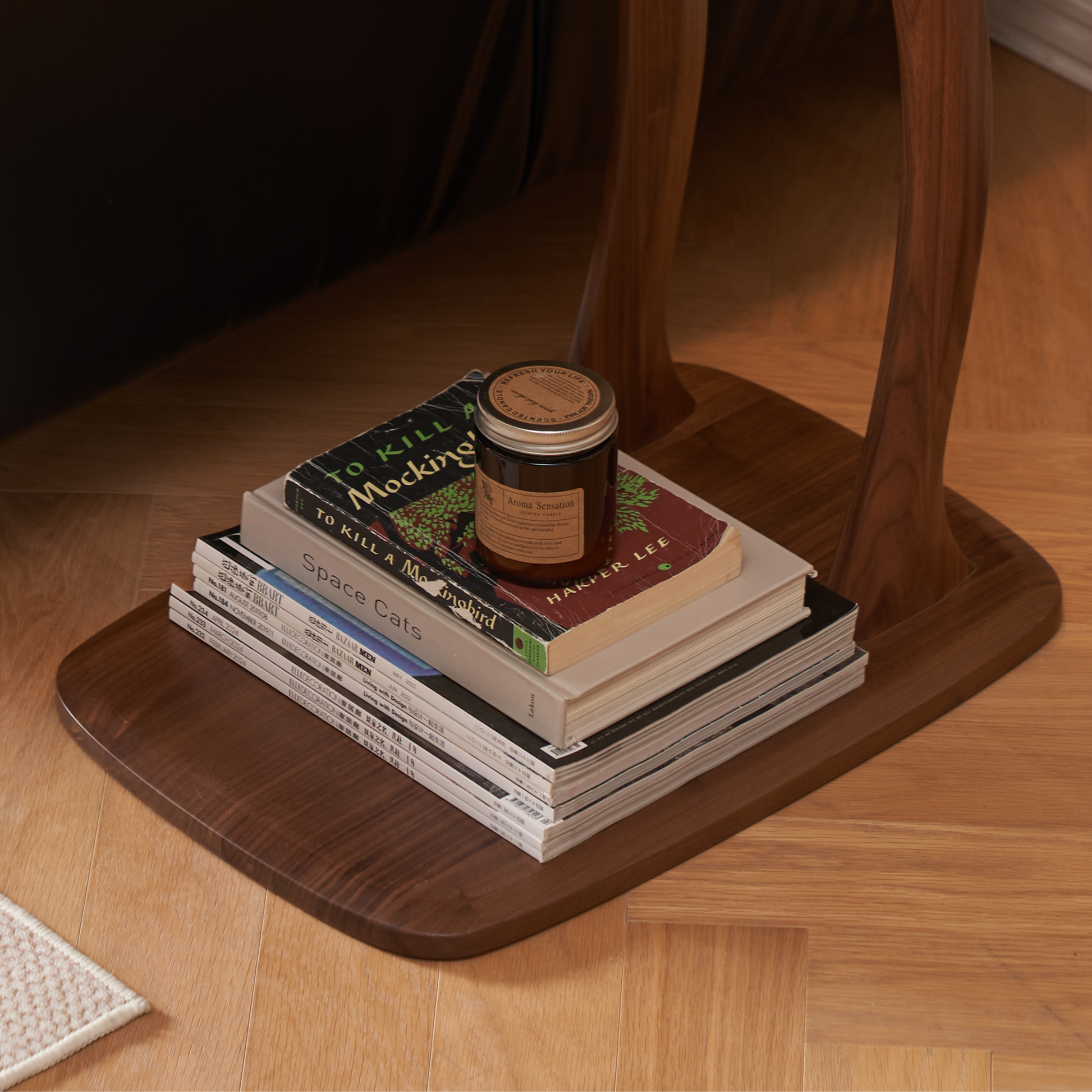 Solidwood Lucca Side Table, American Black Walnut, Small