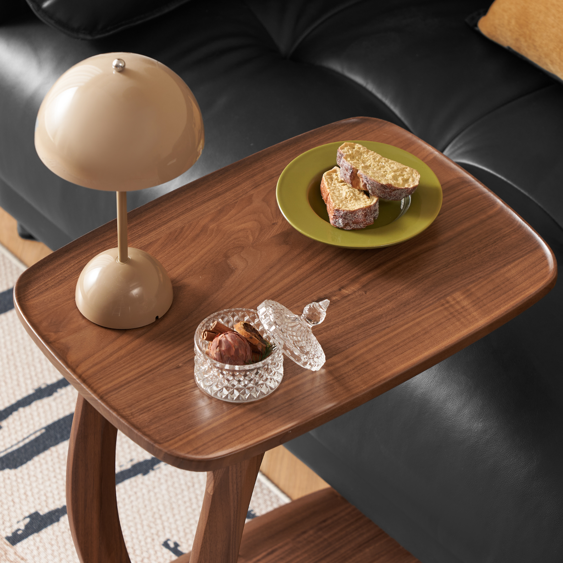 Solidwood Lucca Side Table, American Black Walnut, Large