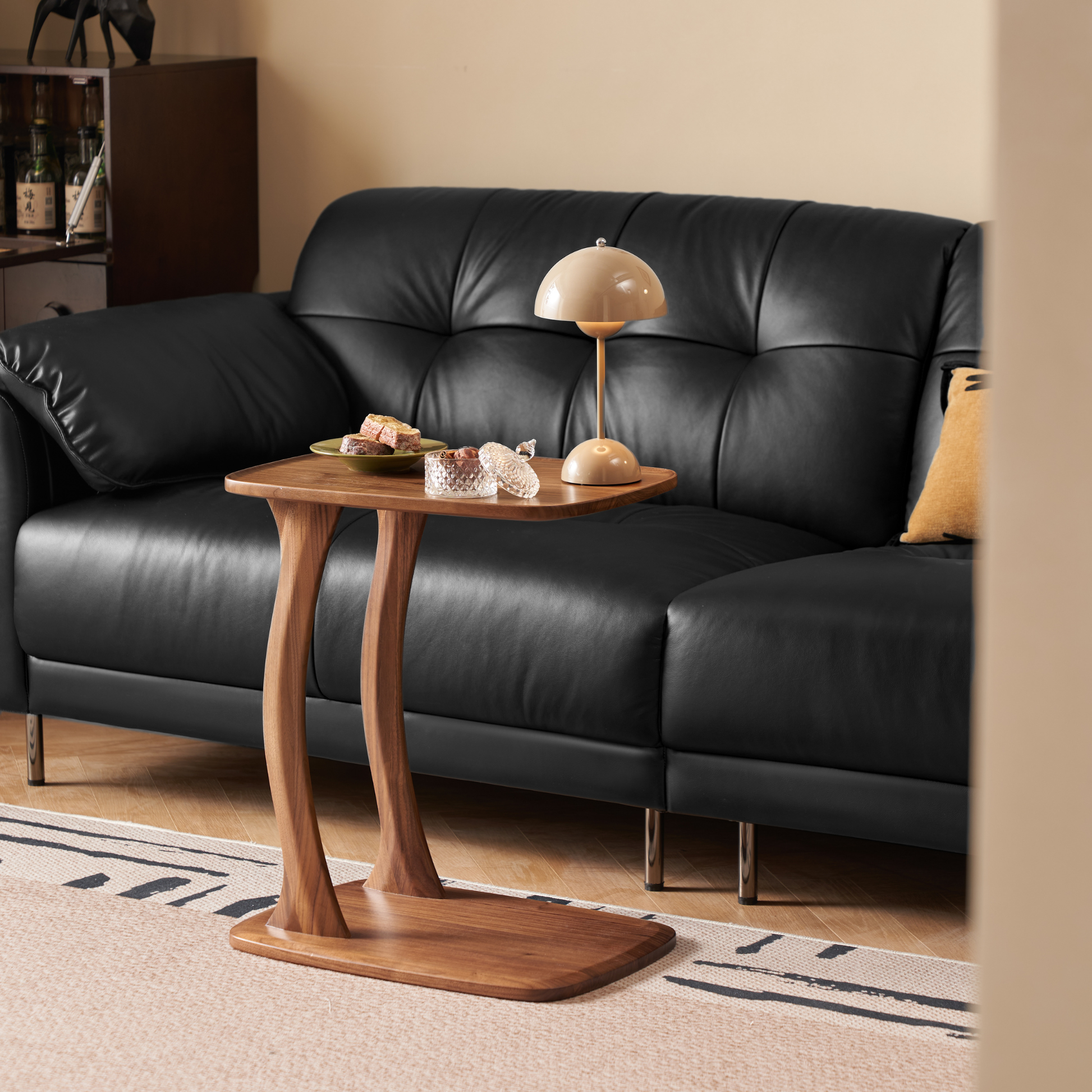 Solidwood Lucca Side Table, American Black Walnut, Large