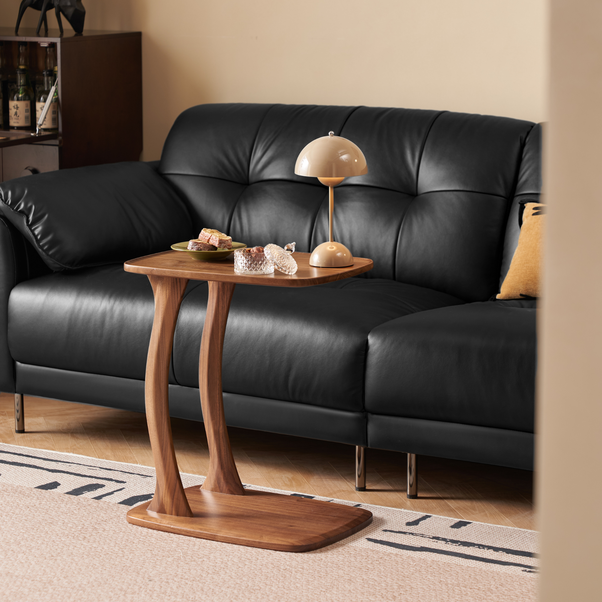 Solidwood Lucca Side Table, American Black Walnut, Large