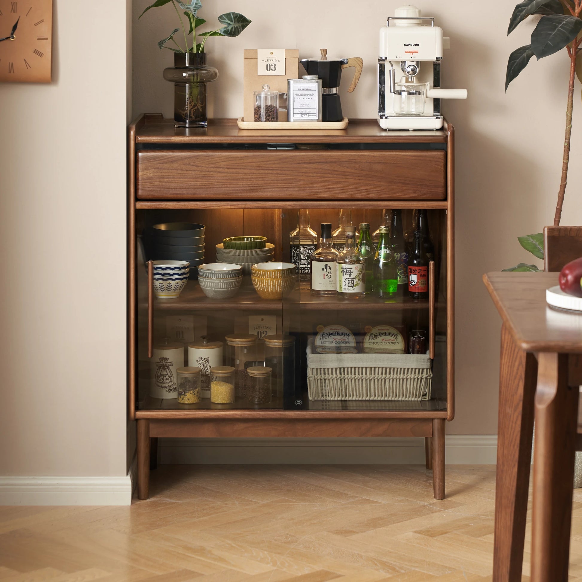 Solidwood Lucca Sideboard, American Black Walnut
