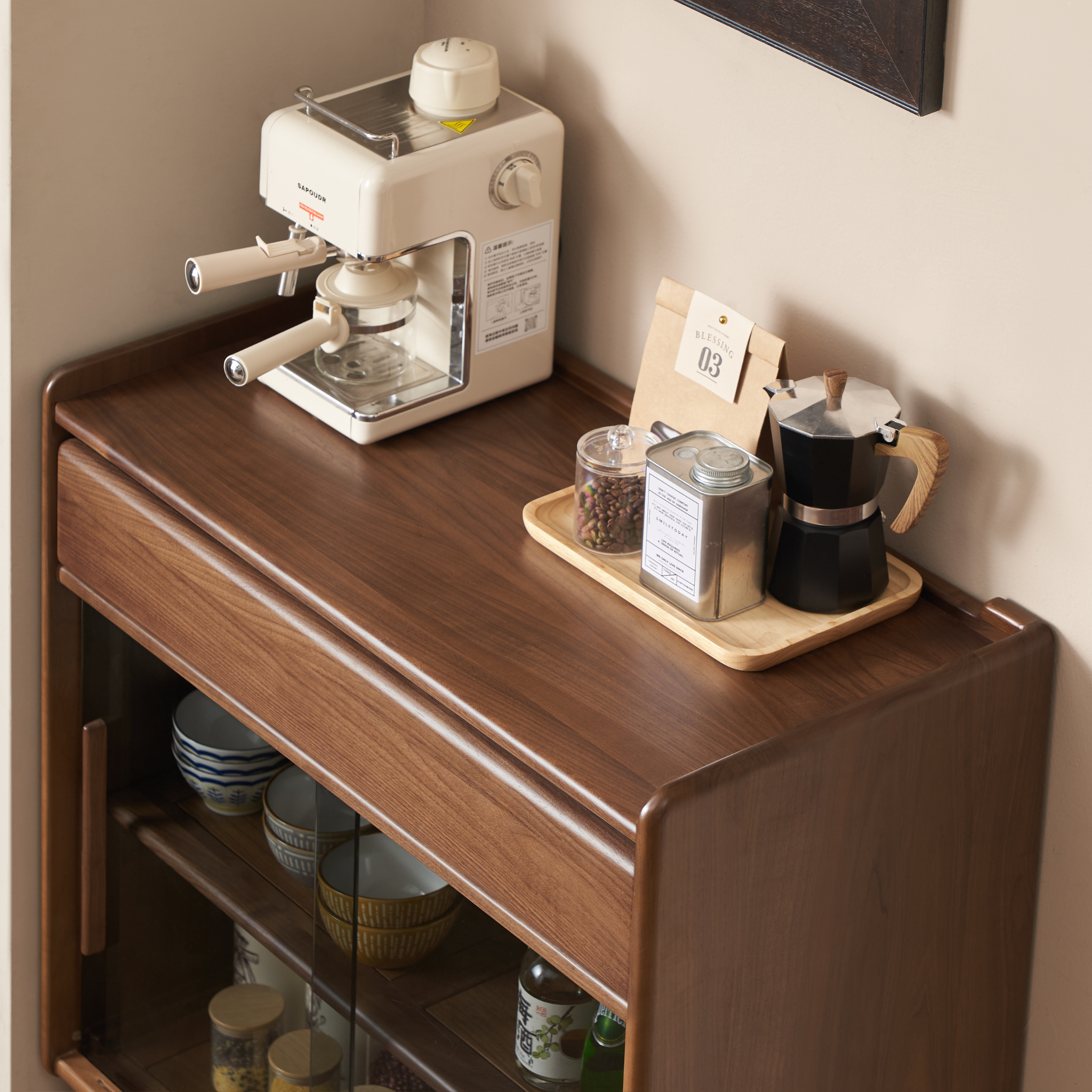 Solidwood Lucca Sideboard, American Black Walnut