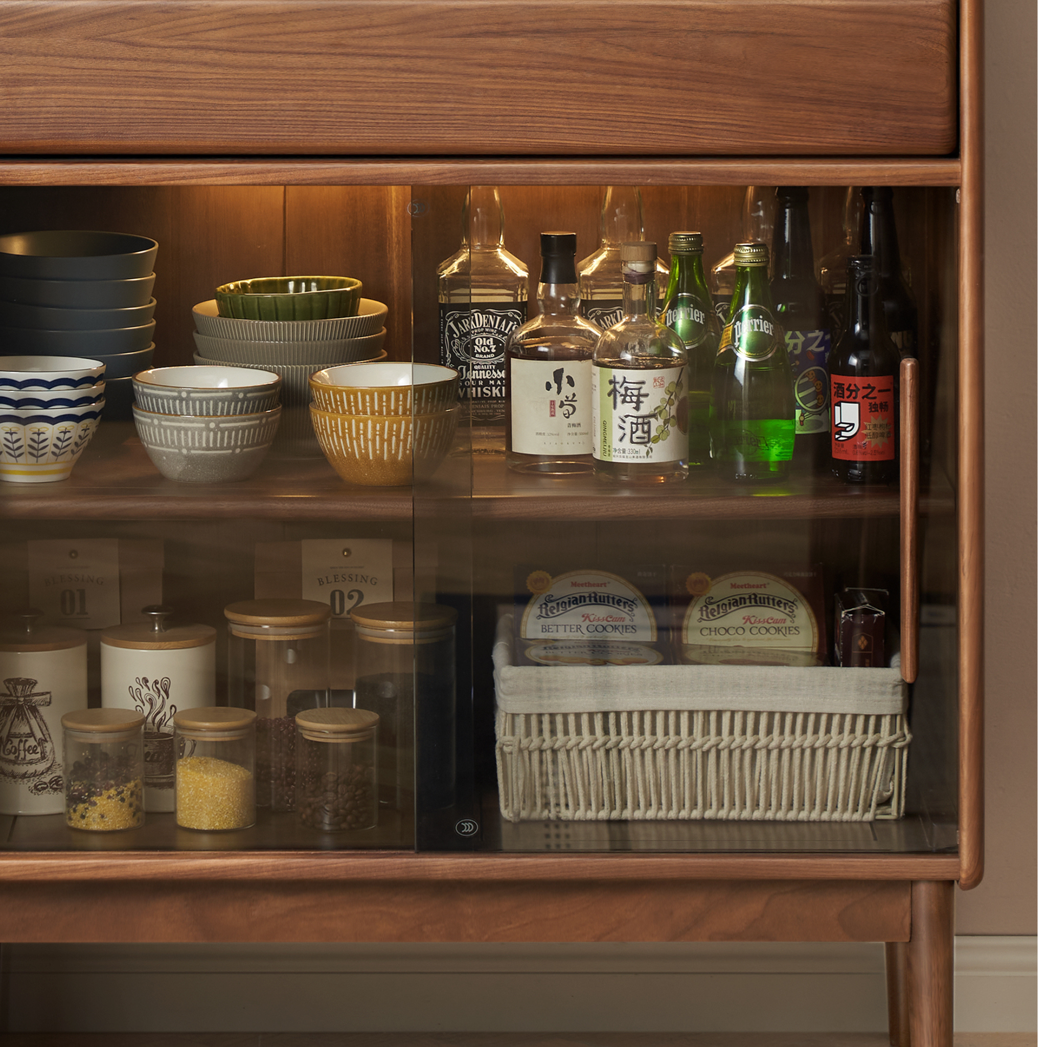 Solidwood Lucca Sideboard, American Black Walnut