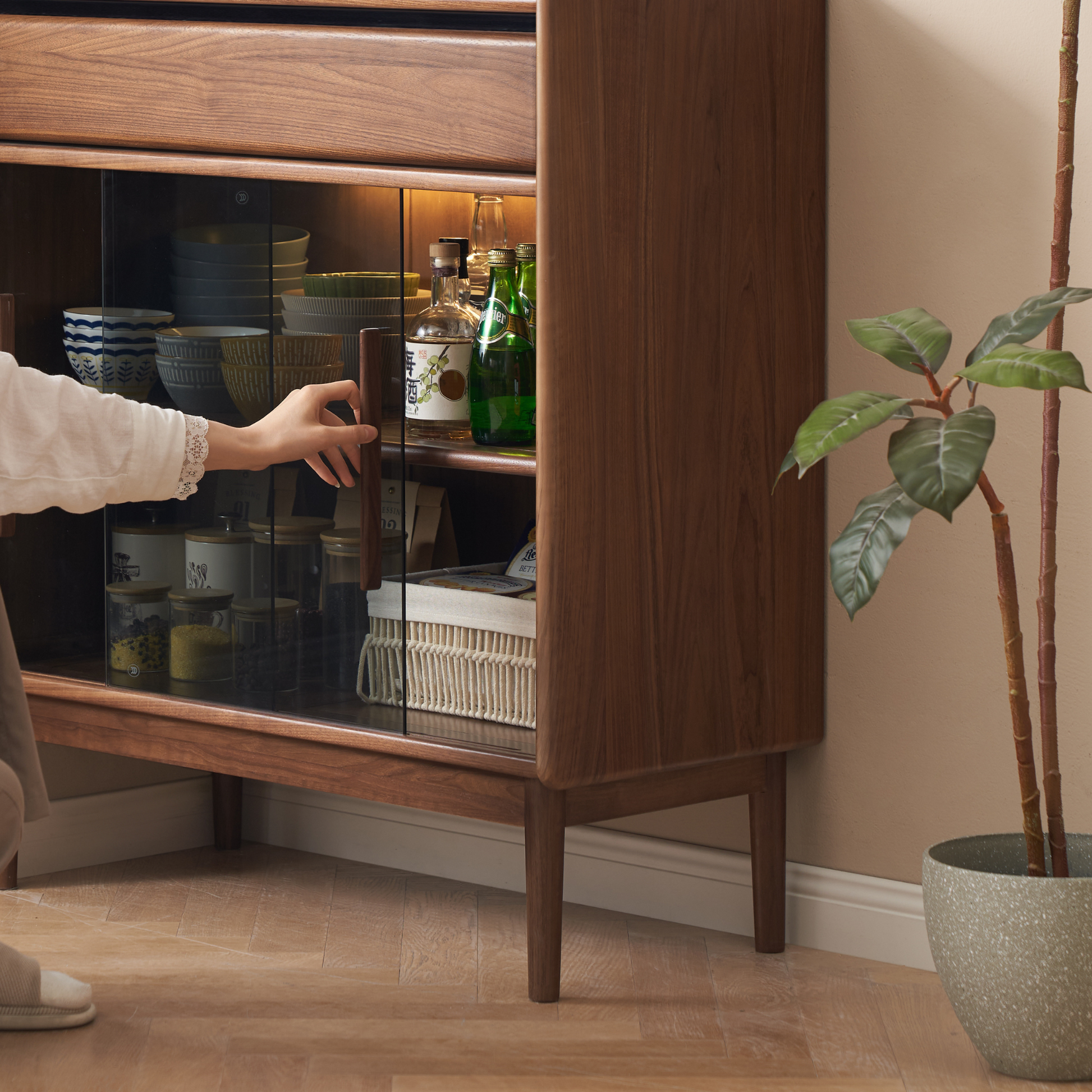 Solidwood Lucca Sideboard, American Black Walnut