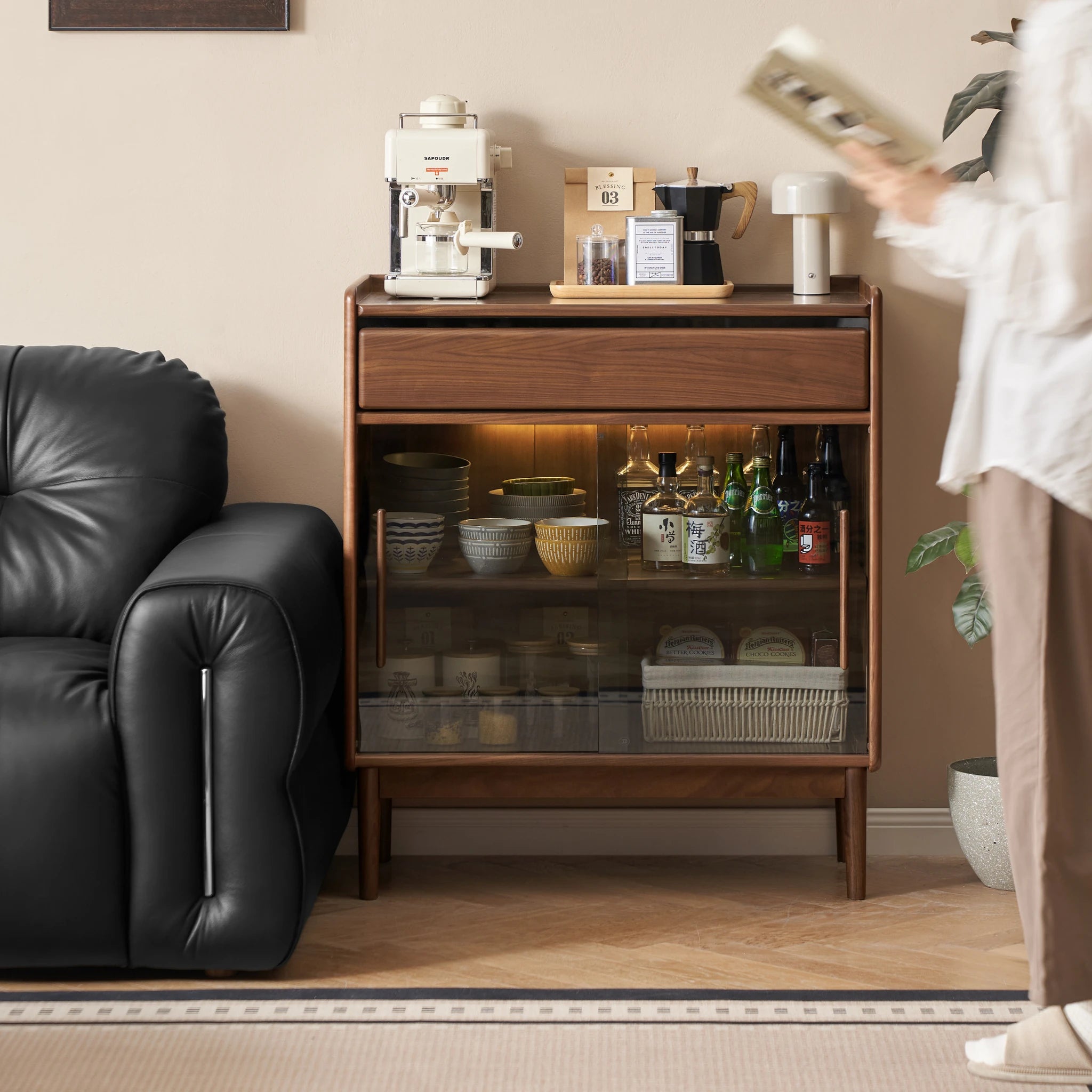 Solidwood Lucca Sideboard, American Black Walnut