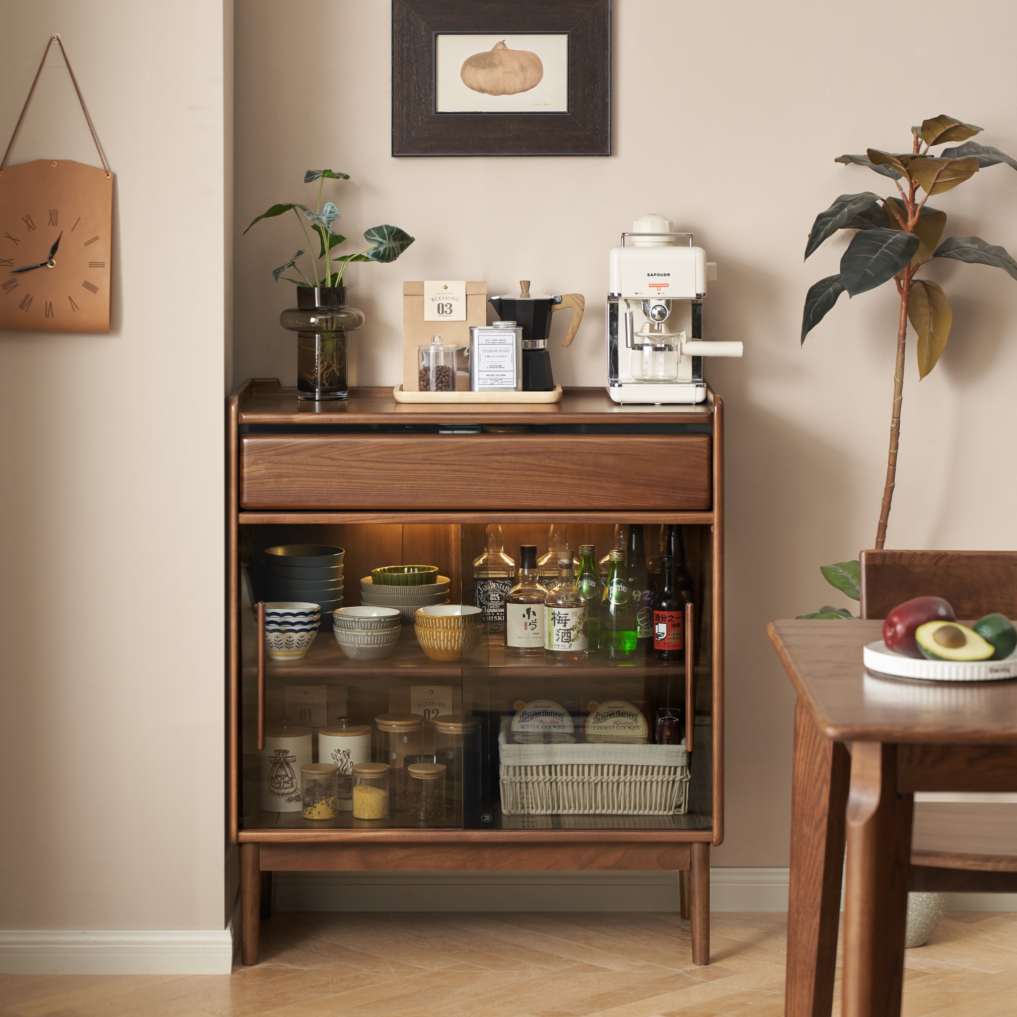 Solidwood Lucca Sideboard, American Black Walnut