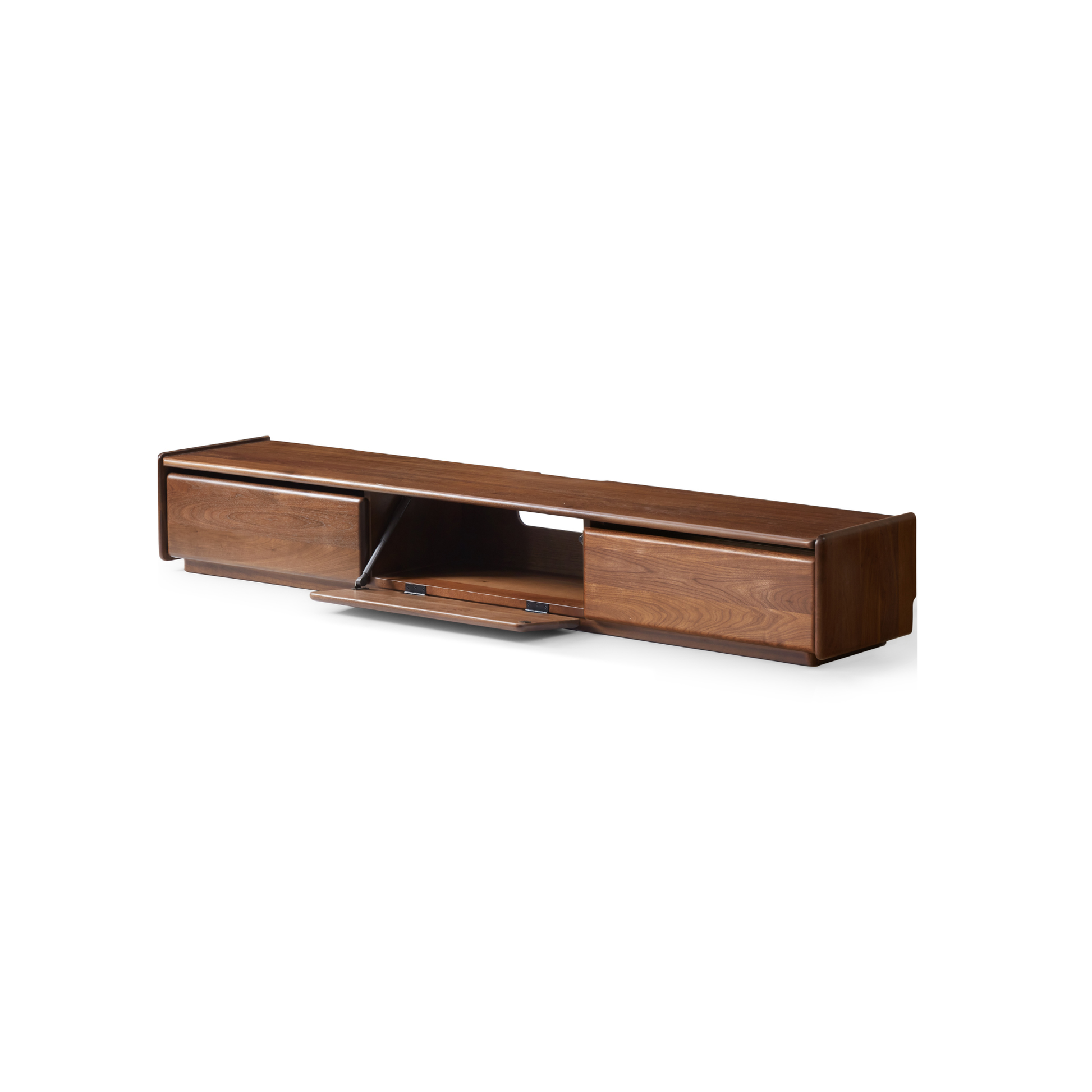 Solidwood Lucca Entertainment Unit, 200cm, American Black Walnut
