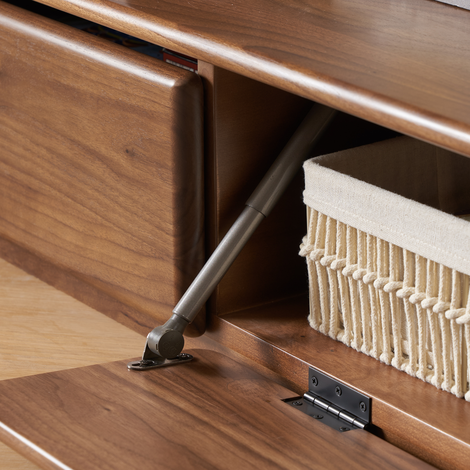 Solidwood Lucca Entertainment Unit, 200cm, American Black Walnut