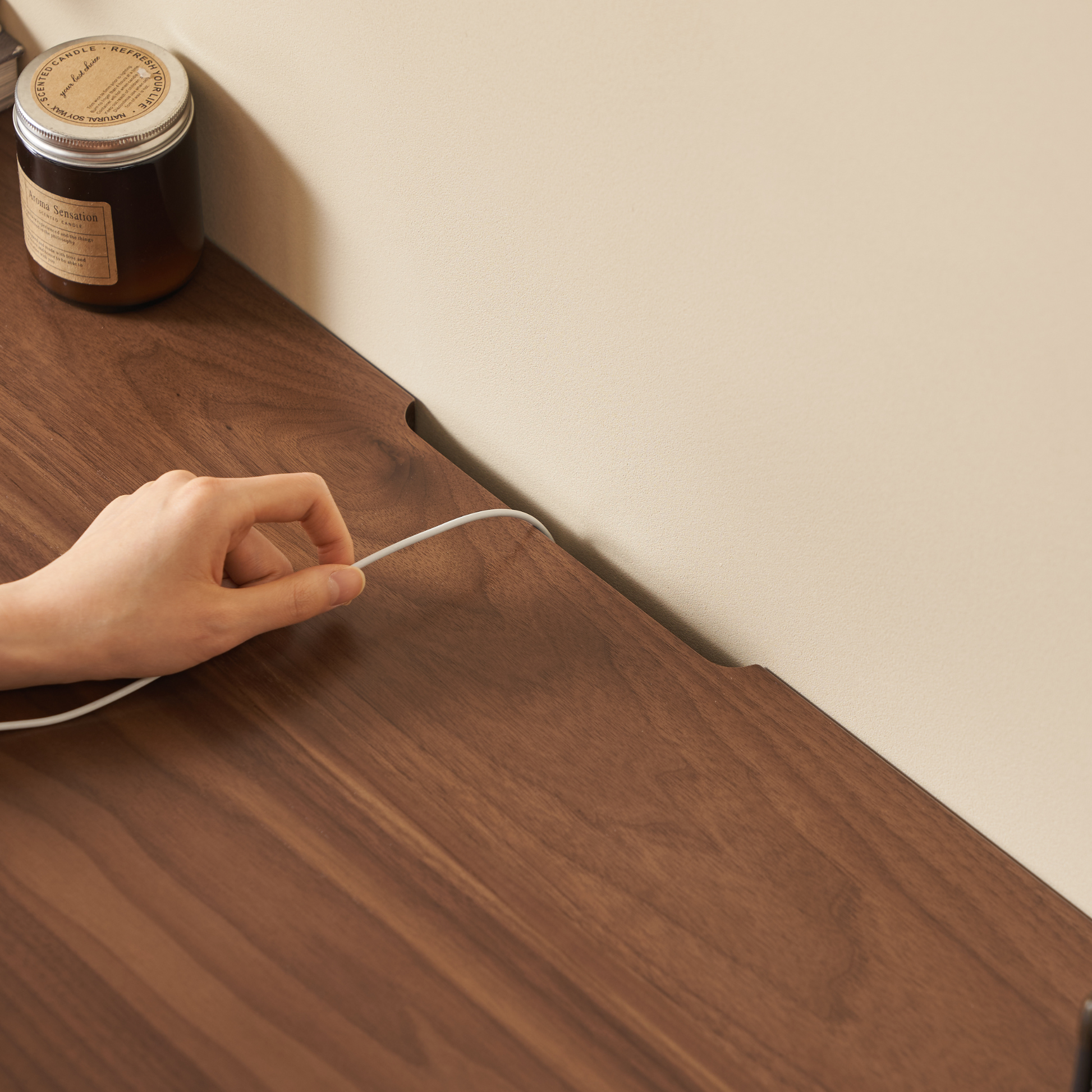 Solidwood Lucca Entertainment Unit, 200cm, American Black Walnut