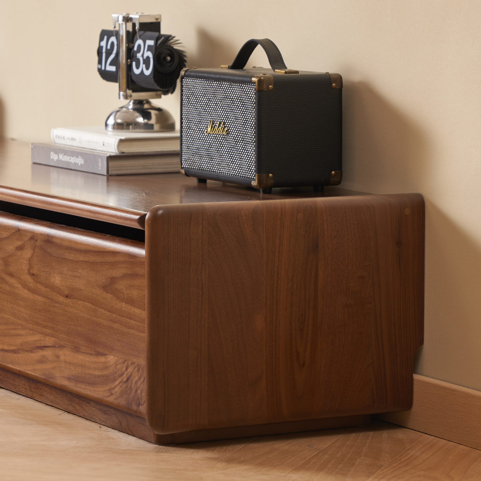 Solidwood Lucca Entertainment Unit, 200cm, American Black Walnut