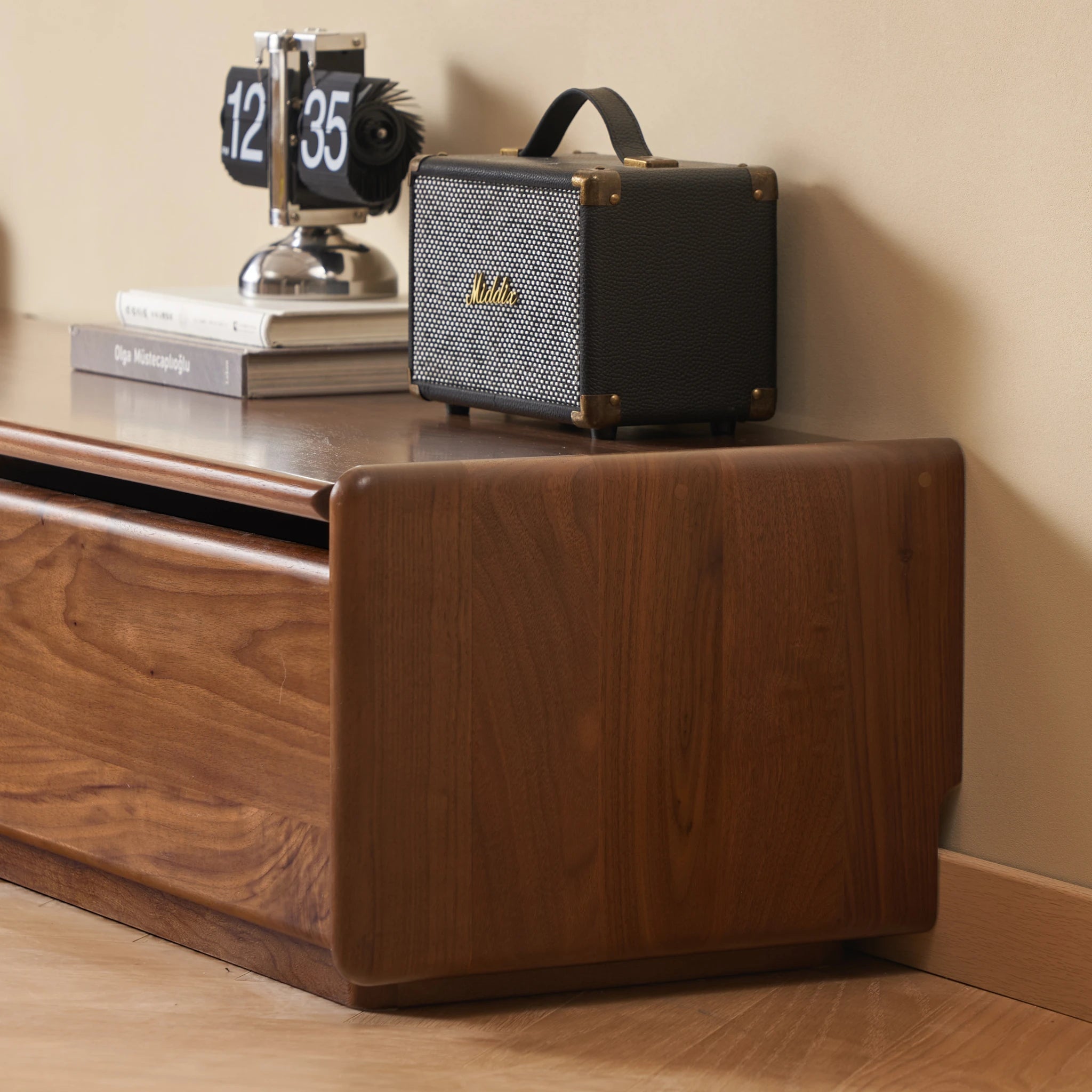 Solidwood Lucca Entertainment Unit, 200cm, American Black Walnut