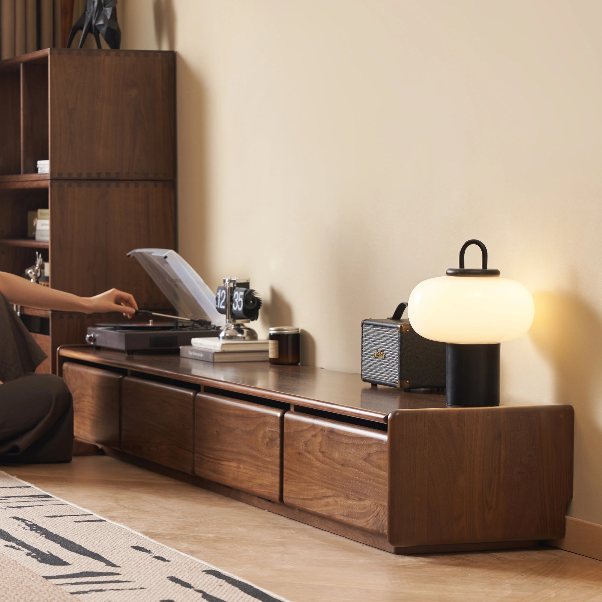 Solidwood Lucca Entertainment Unit, 220cm, American Black Walnut