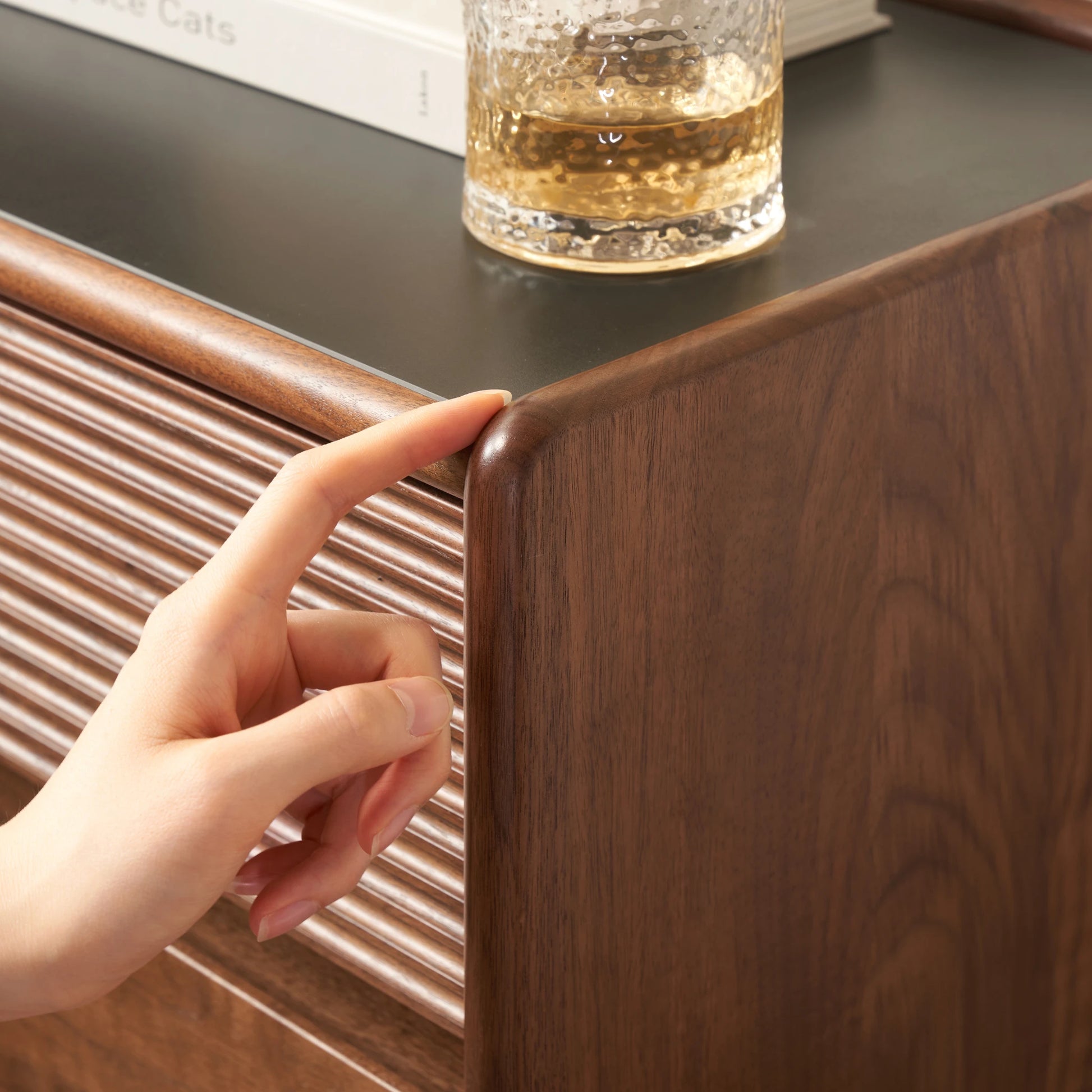 Solidwood Luxembourg Bedside Table, American Black Walnut, Wide