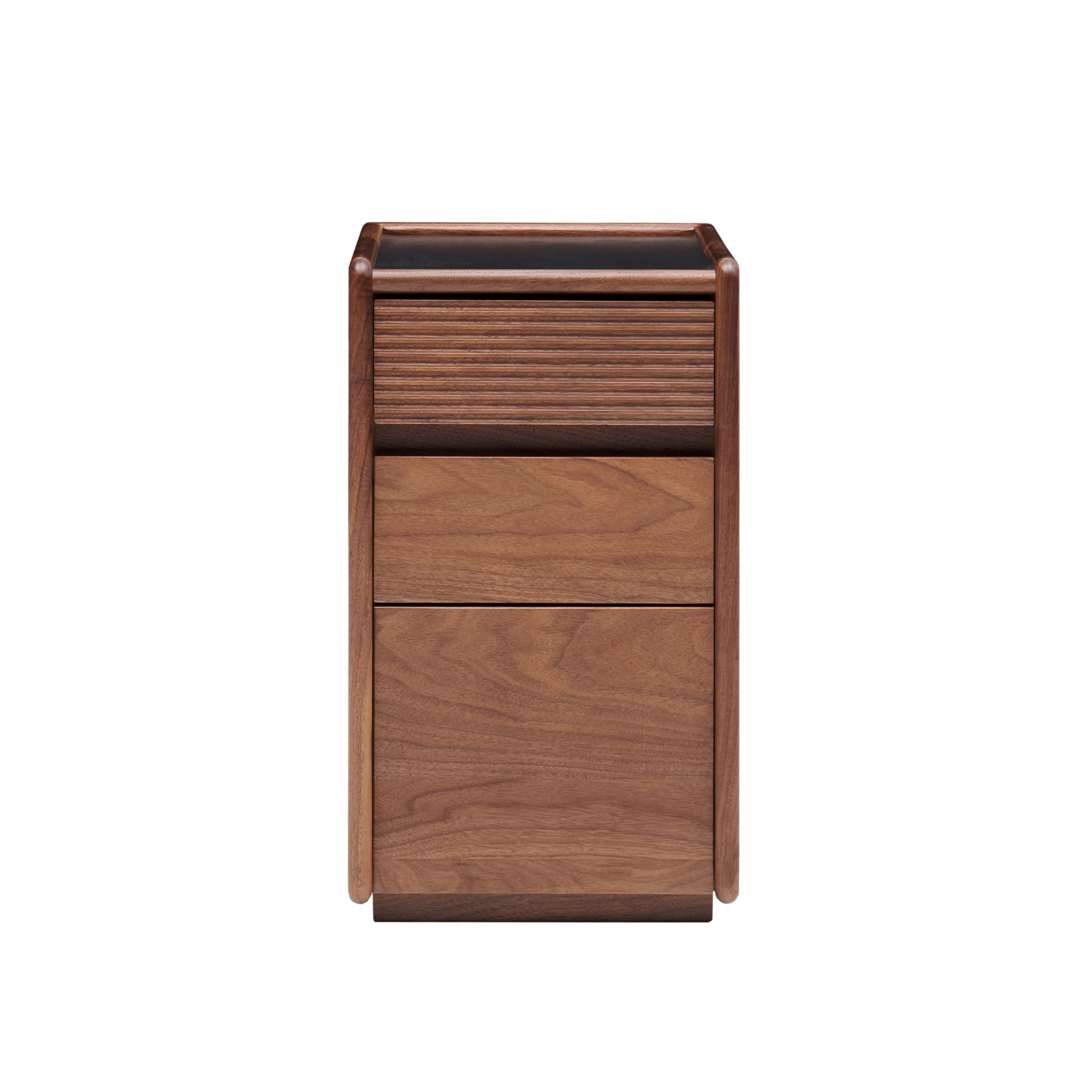 Solidwood Luxembourg Bedside Table, American Black Walnut, Tall