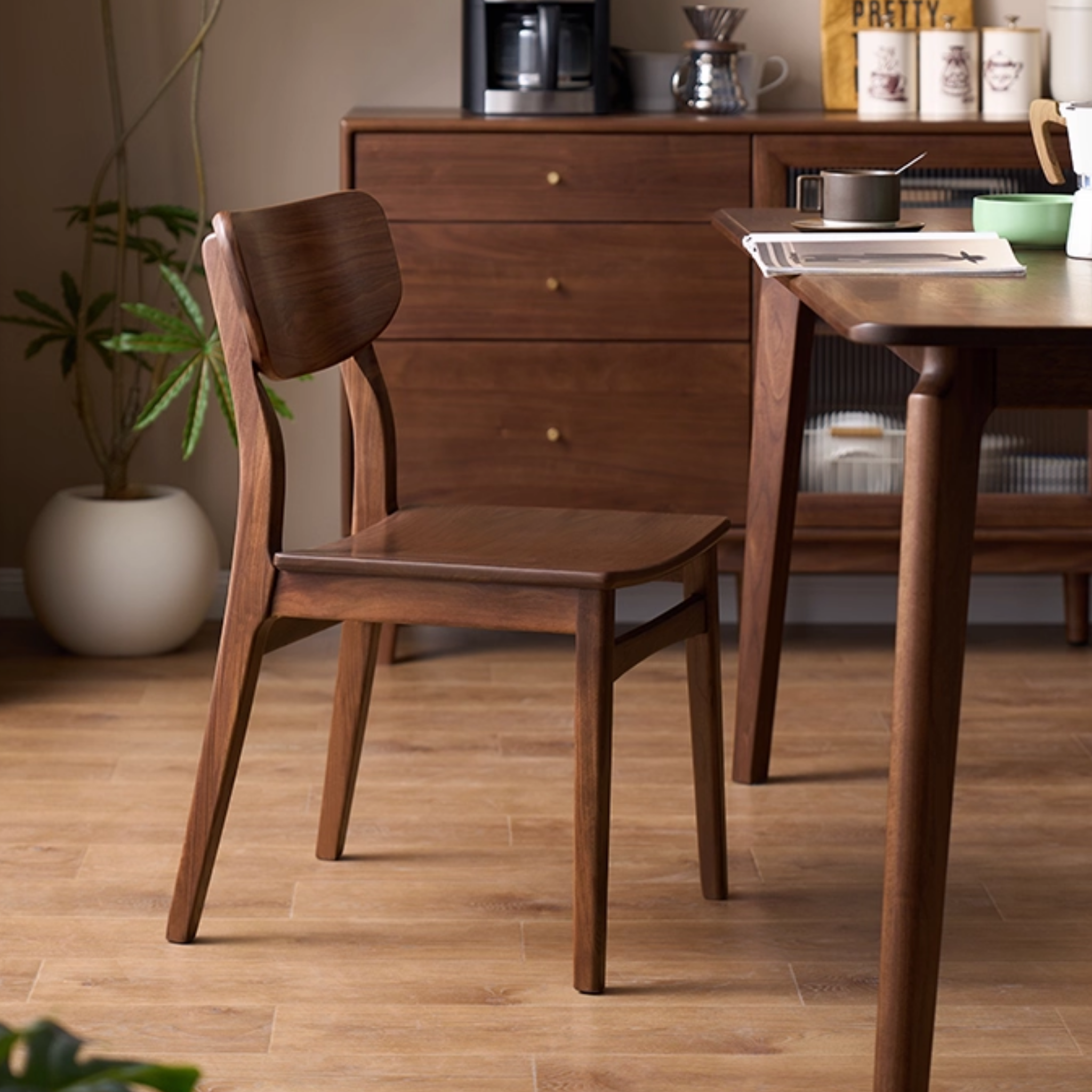 Solidwood Luxembourg Dining Chair, American Black Walnut, Set of 2