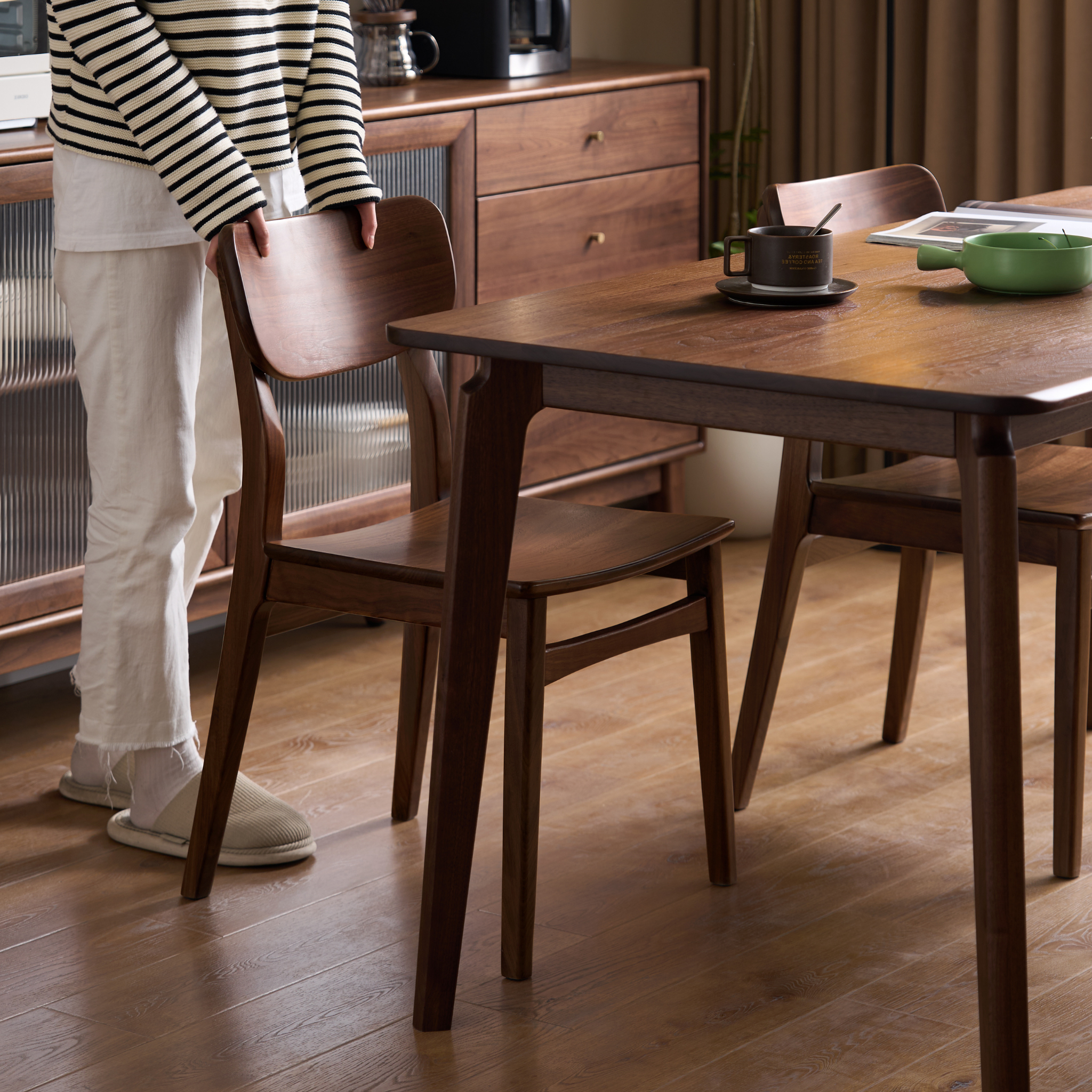 Solidwood Luxembourg Dining Chair, American Black Walnut, Set of 2