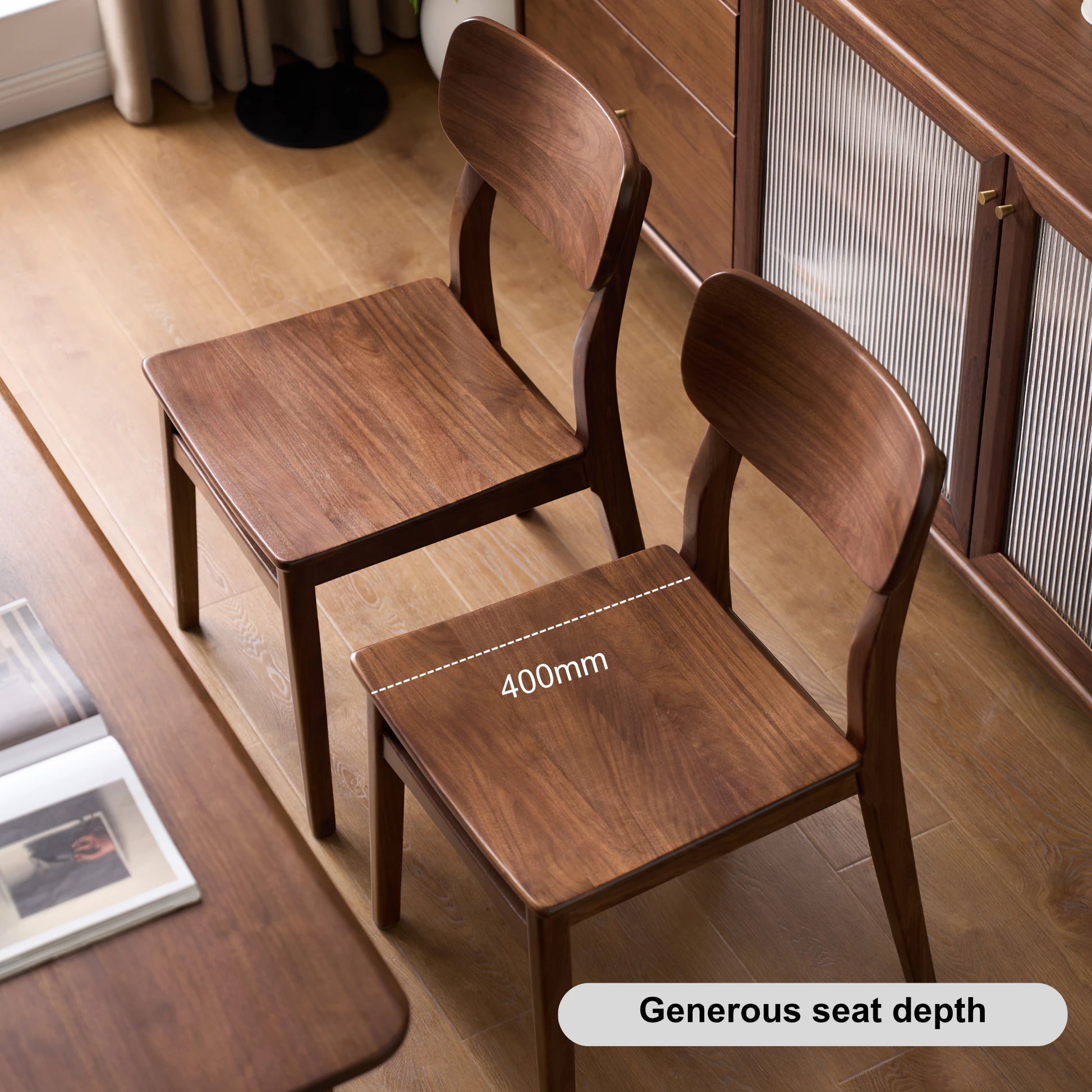 Solidwood Luxembourg Dining Chair, American Black Walnut, Set of 4