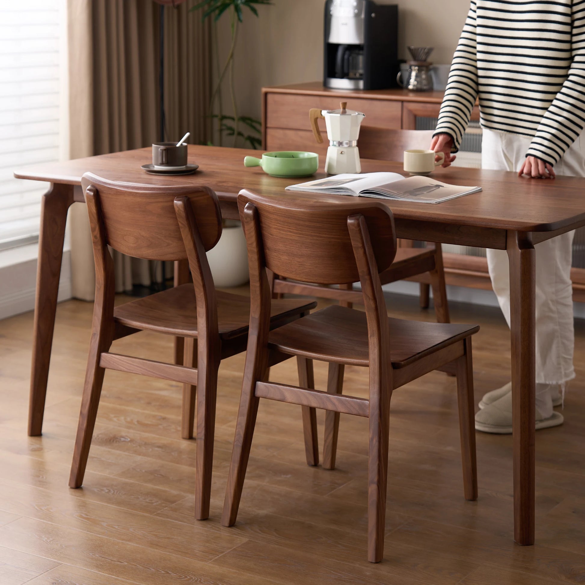 Solidwood Luxembourg Dining Chair, American Black Walnut, Set of 4