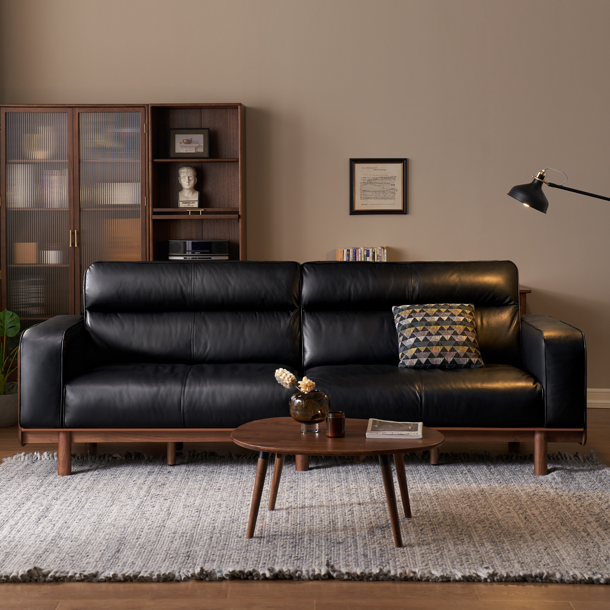 Solidwood Luxembourg 4-Seater Leather Sofa