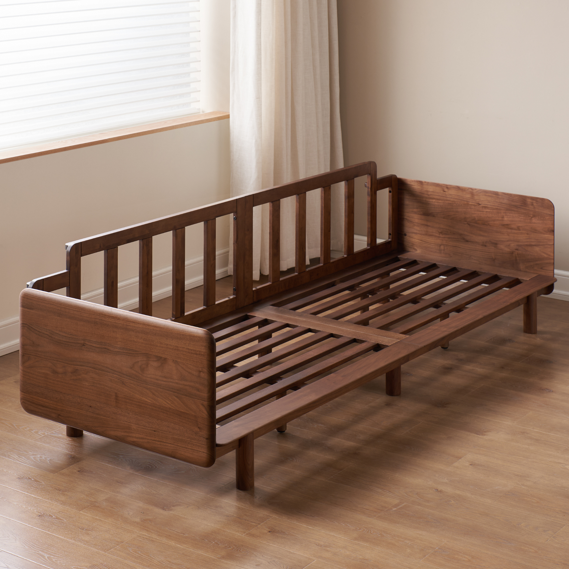 Solidwood Luxembourg 4-Seater Leather Sofa