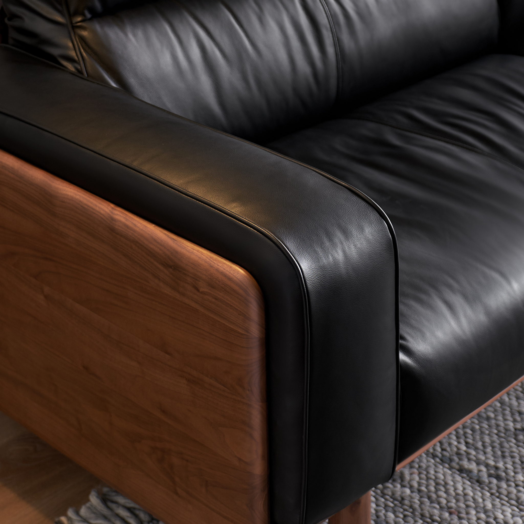 Solidwood Luxembourg 4-Seater Leather Sofa