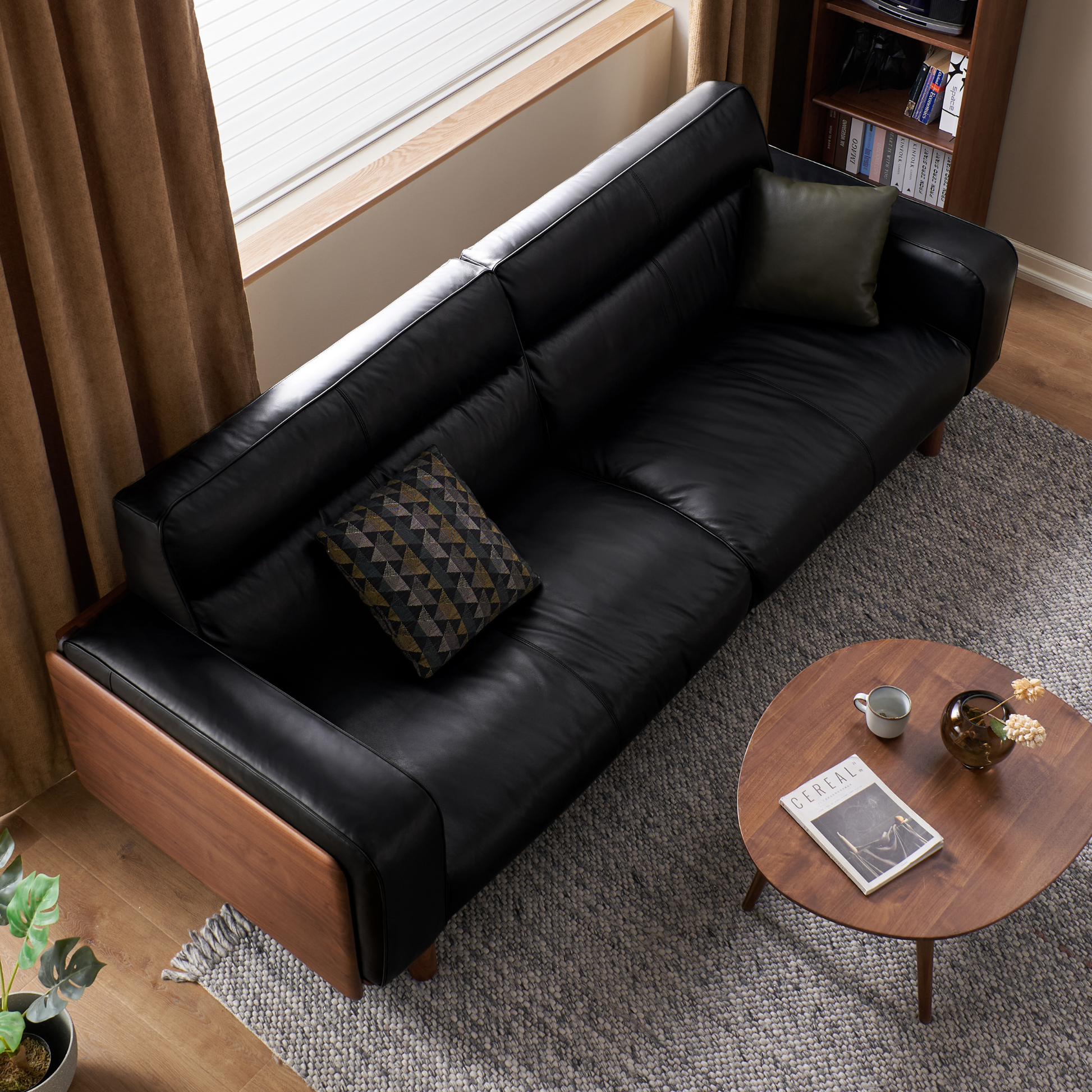 Solidwood Luxembourg 4-Seater Leather Sofa