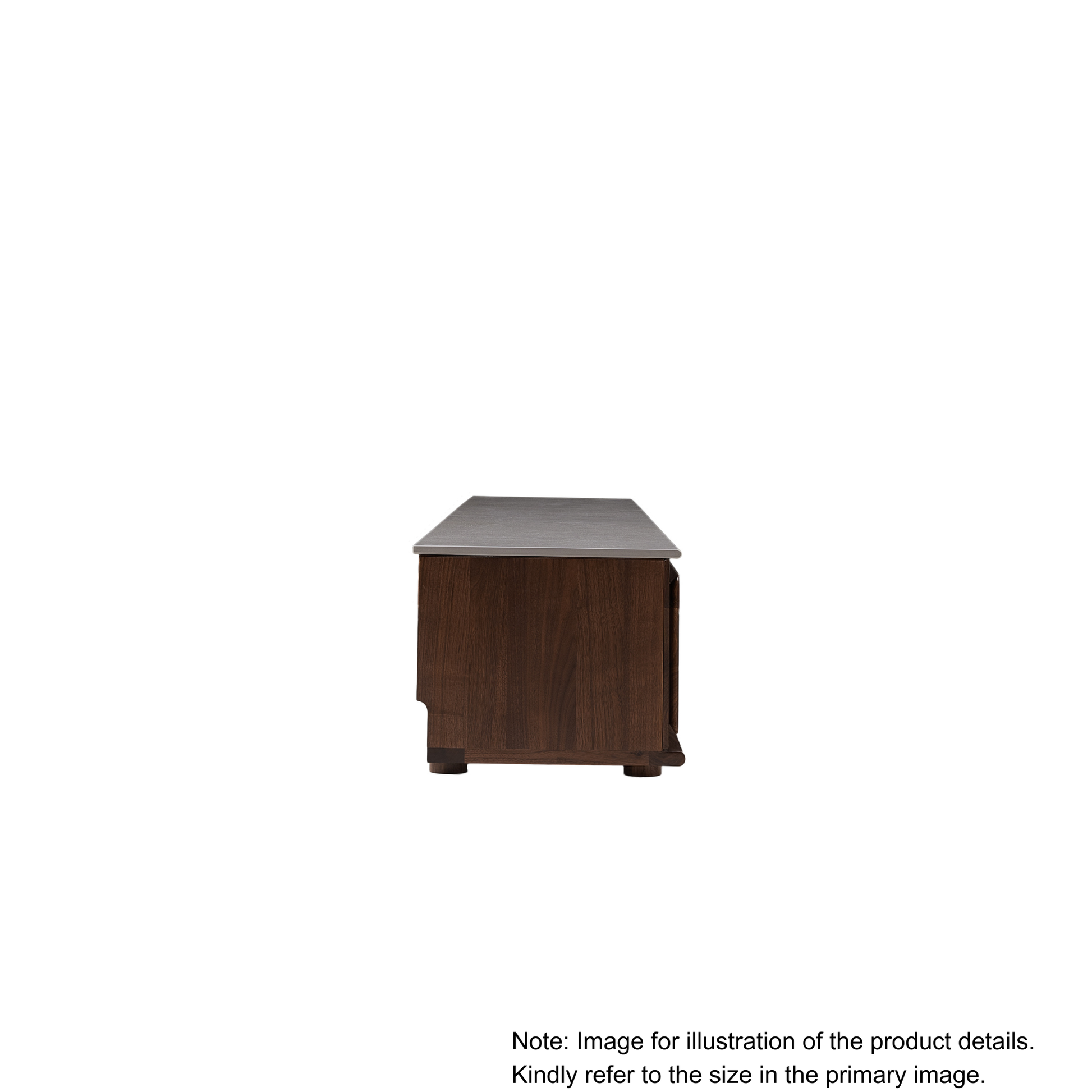 Solidwood Luxembourg Sintered Stone Top Entertainment Unit, W120cm, American Black Walnut & Grey Marble