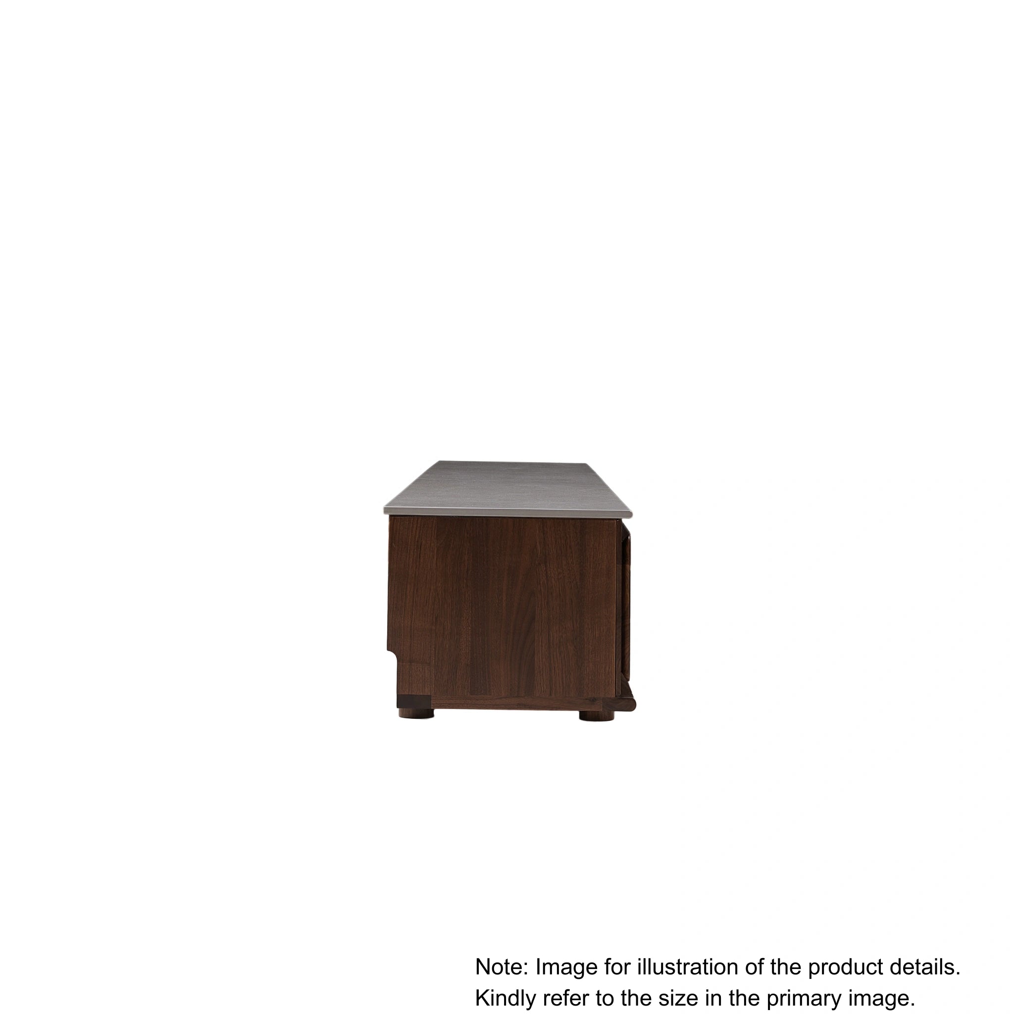 Solidwood Luxembourg Sintered Stone Top Entertainment Unit, W120cm, American Black Walnut & Grey Marble