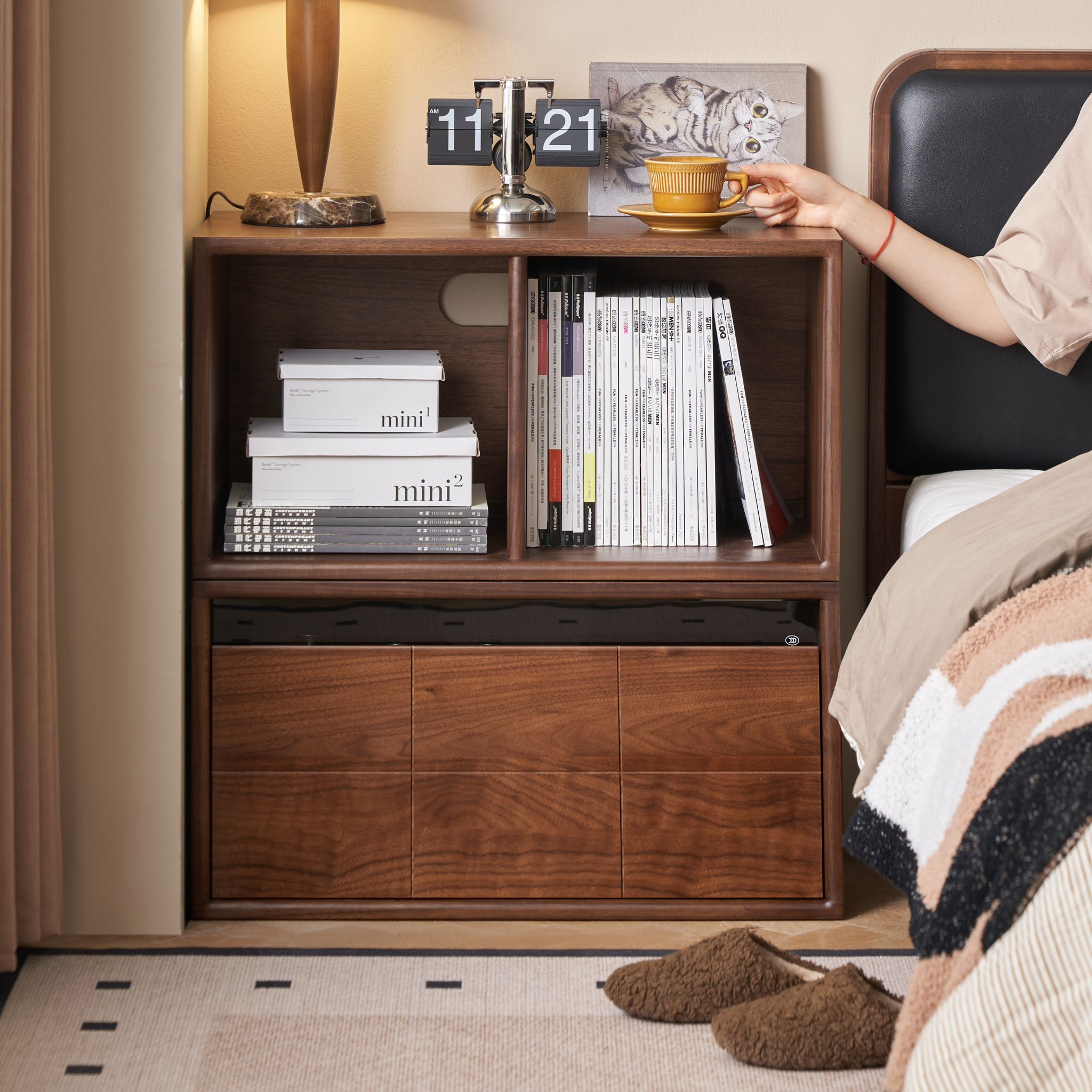 Solidwood Luxembourg 2-Cube Module, American Black Walnut