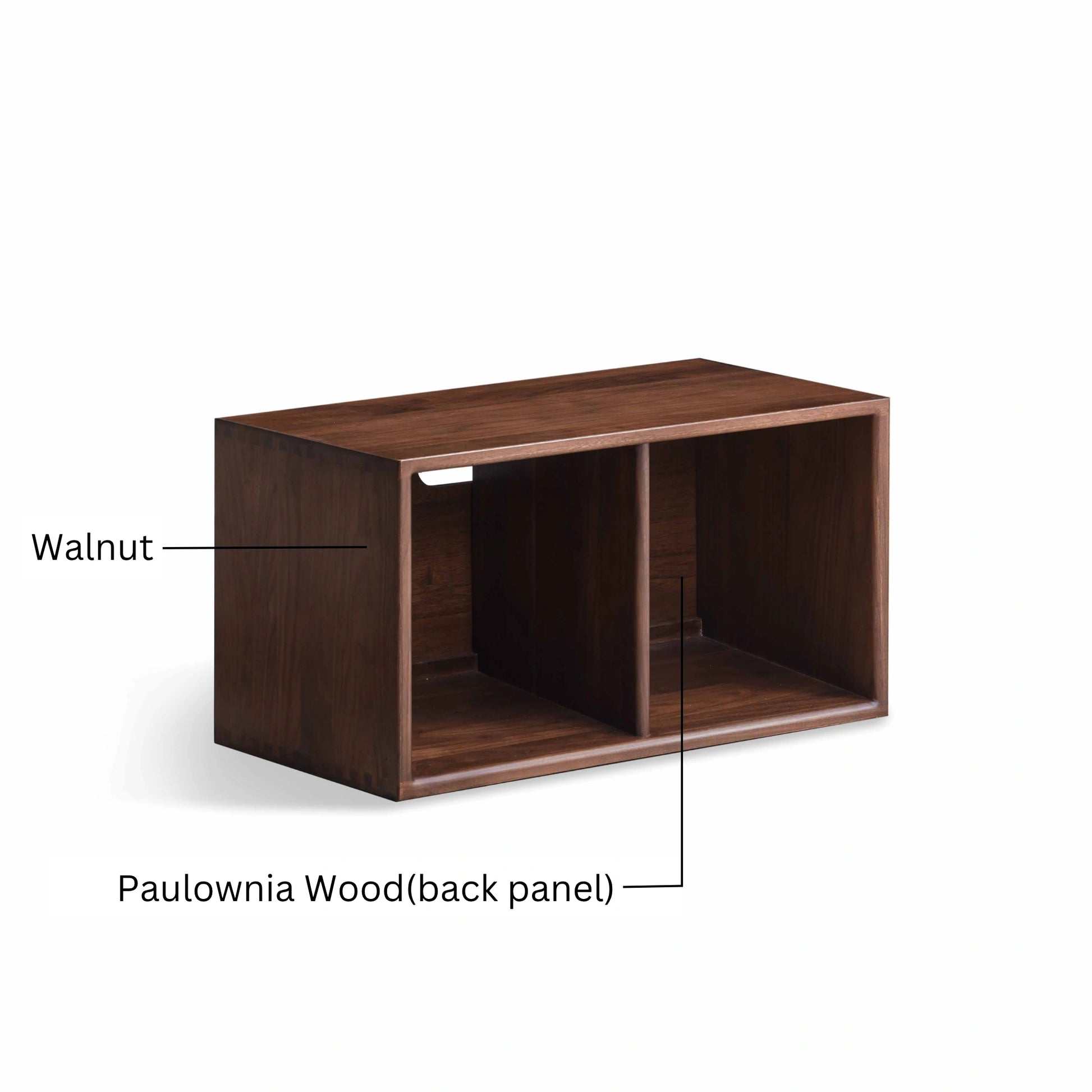 Solidwood Luxembourg 2-Cube Module, American Black Walnut