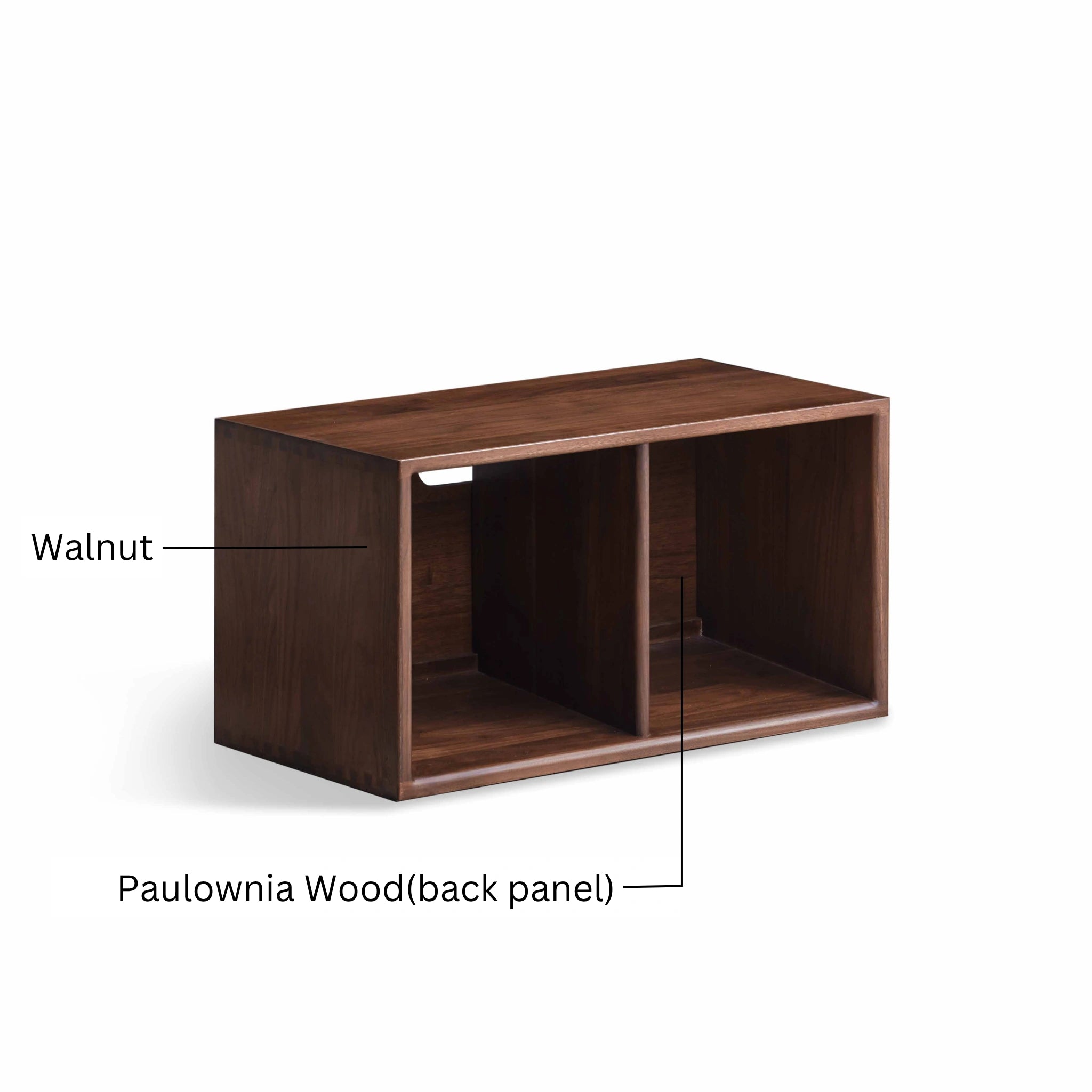 Solidwood Luxembourg 2-Cube Module, American Black Walnut