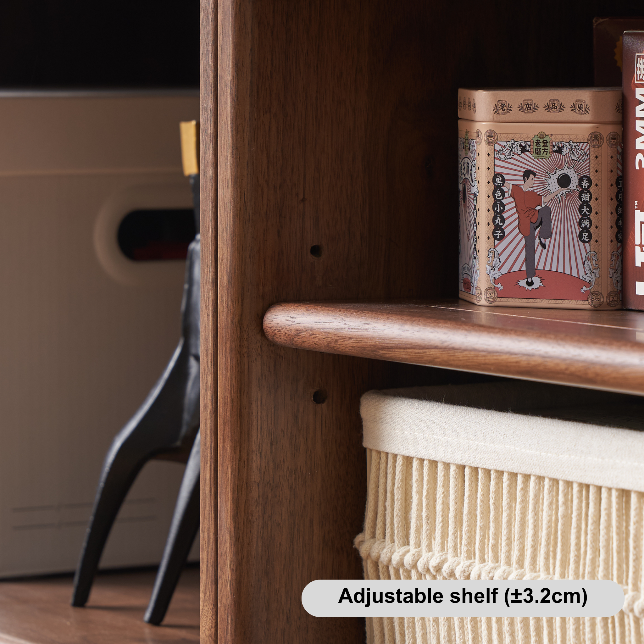 Solidwood Luxembourg 2-Level Shelf Module, American Black Walnut