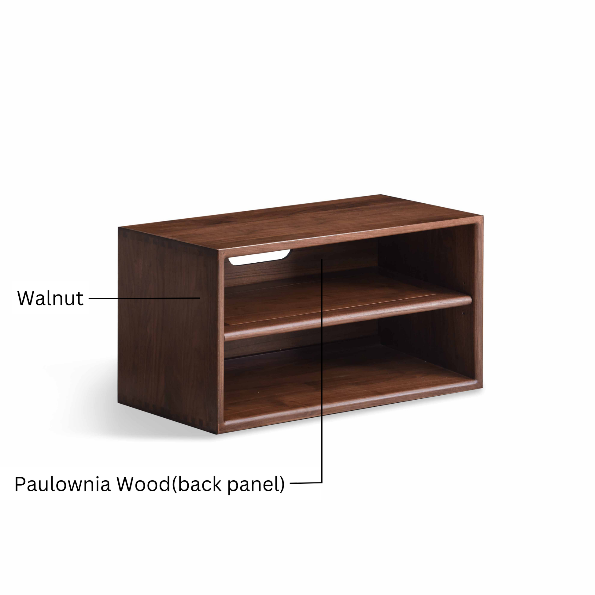 Solidwood Luxembourg 2-Level Shelf Module, American Black Walnut