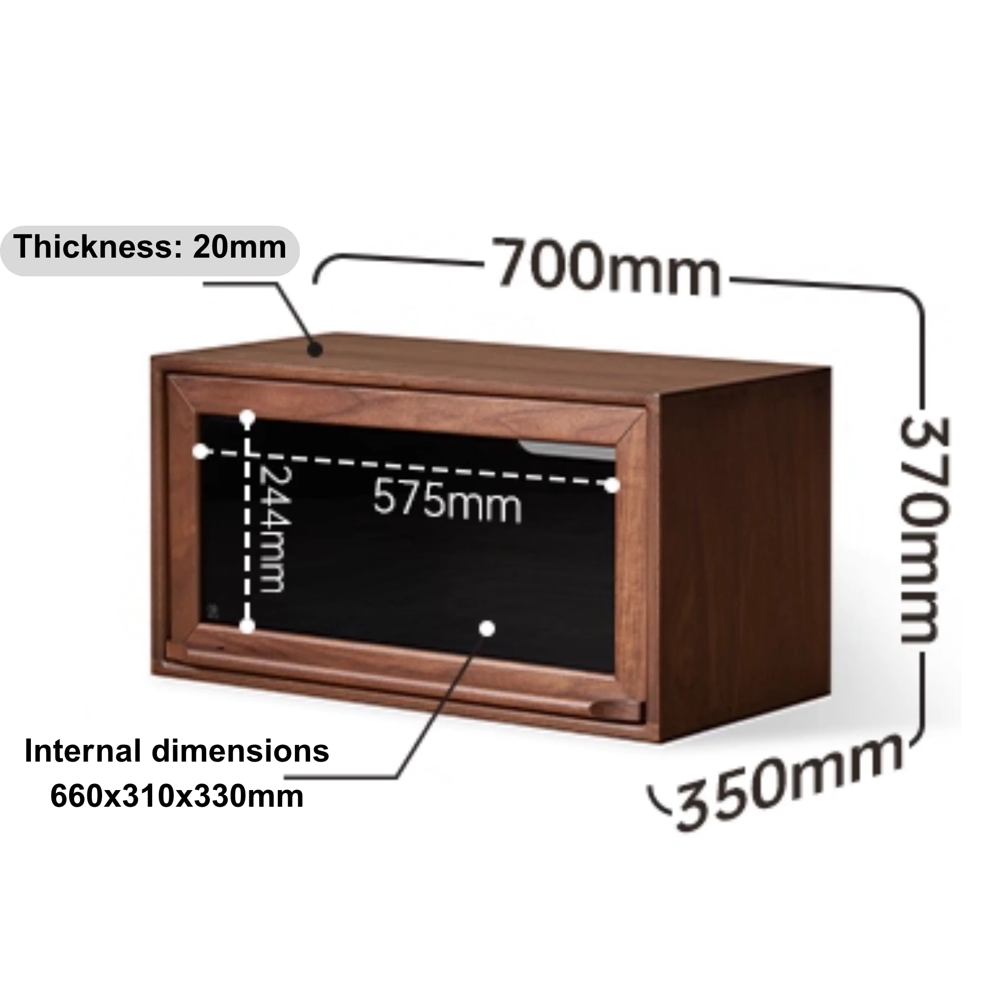 Solidwood Luxembourg Flip-Door Module, American Black Walnut