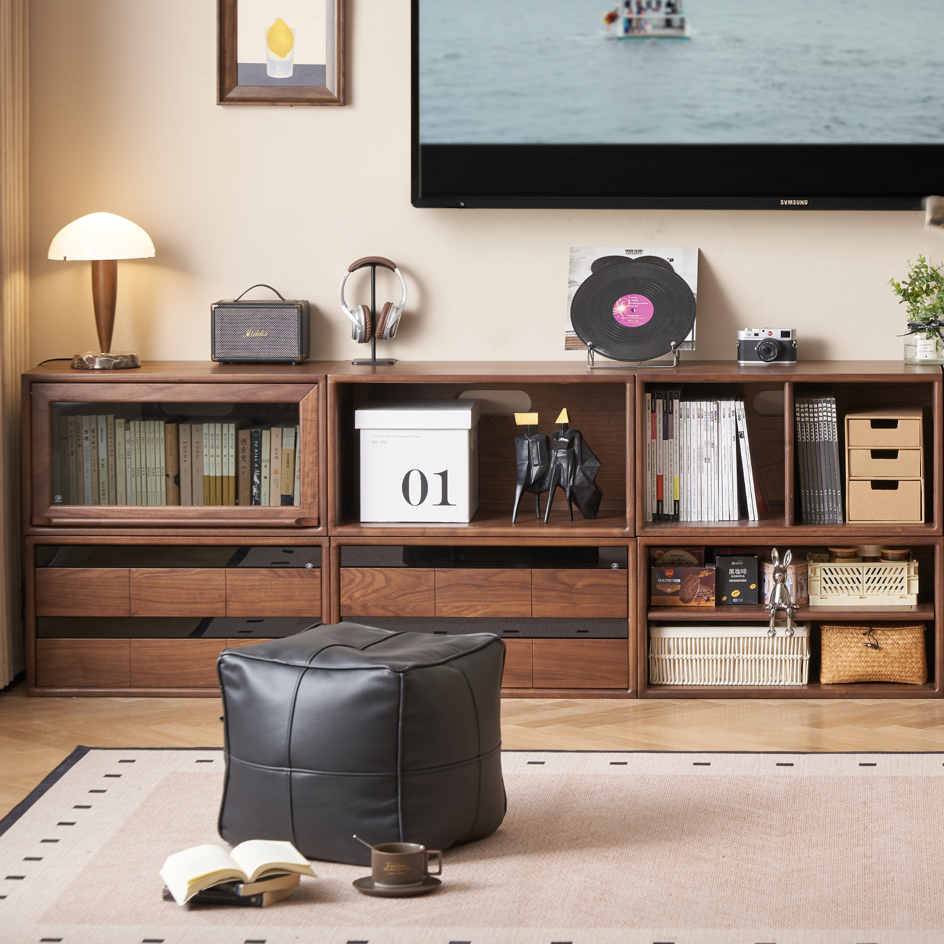 Solidwood Luxembourg 2-Drawer Module, American Black Walnut