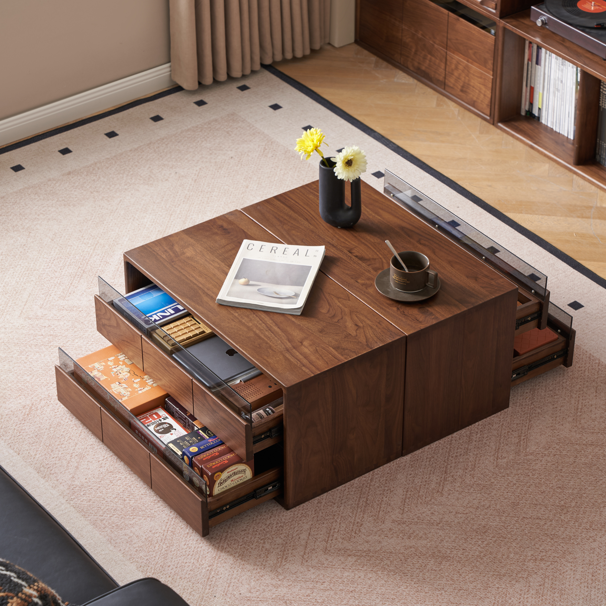 Solidwood Luxembourg 2-Drawer Module, American Black Walnut