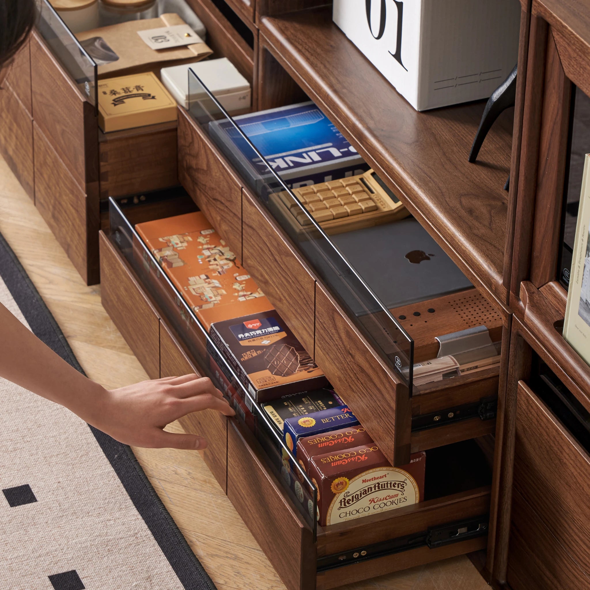 Solidwood Luxembourg 2-Drawer Module, American Black Walnut