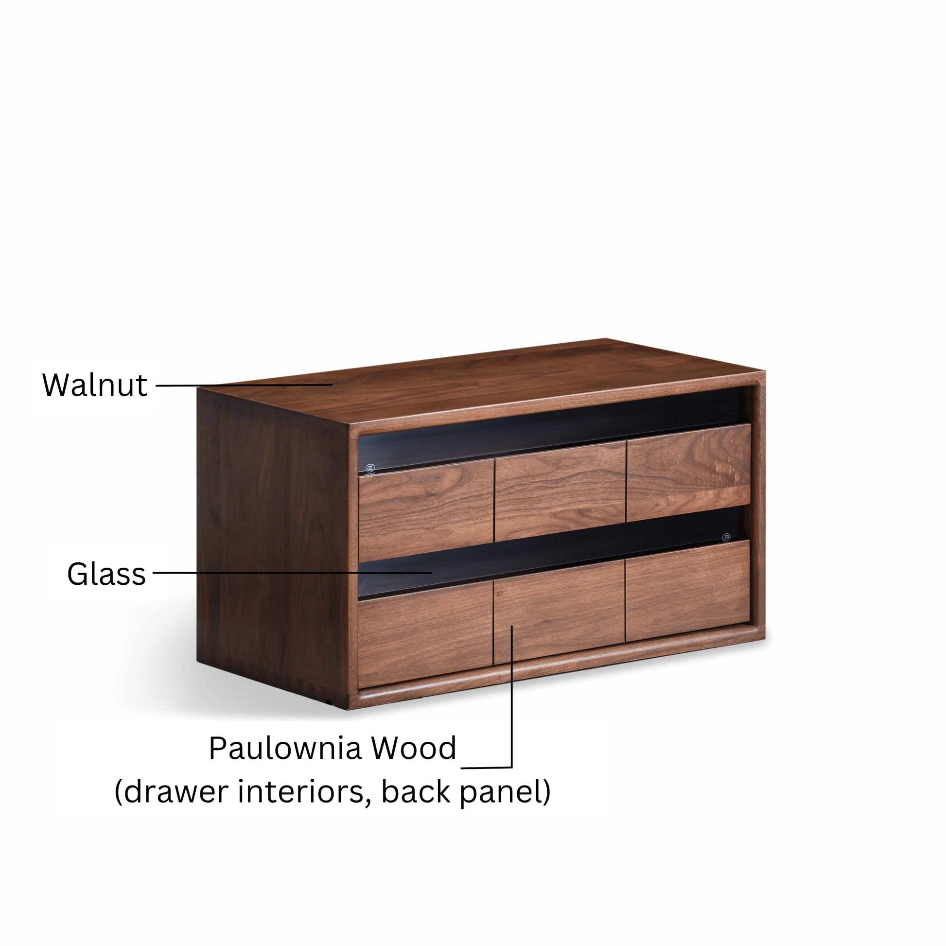 Solidwood Luxembourg 2-Drawer Module, American Black Walnut
