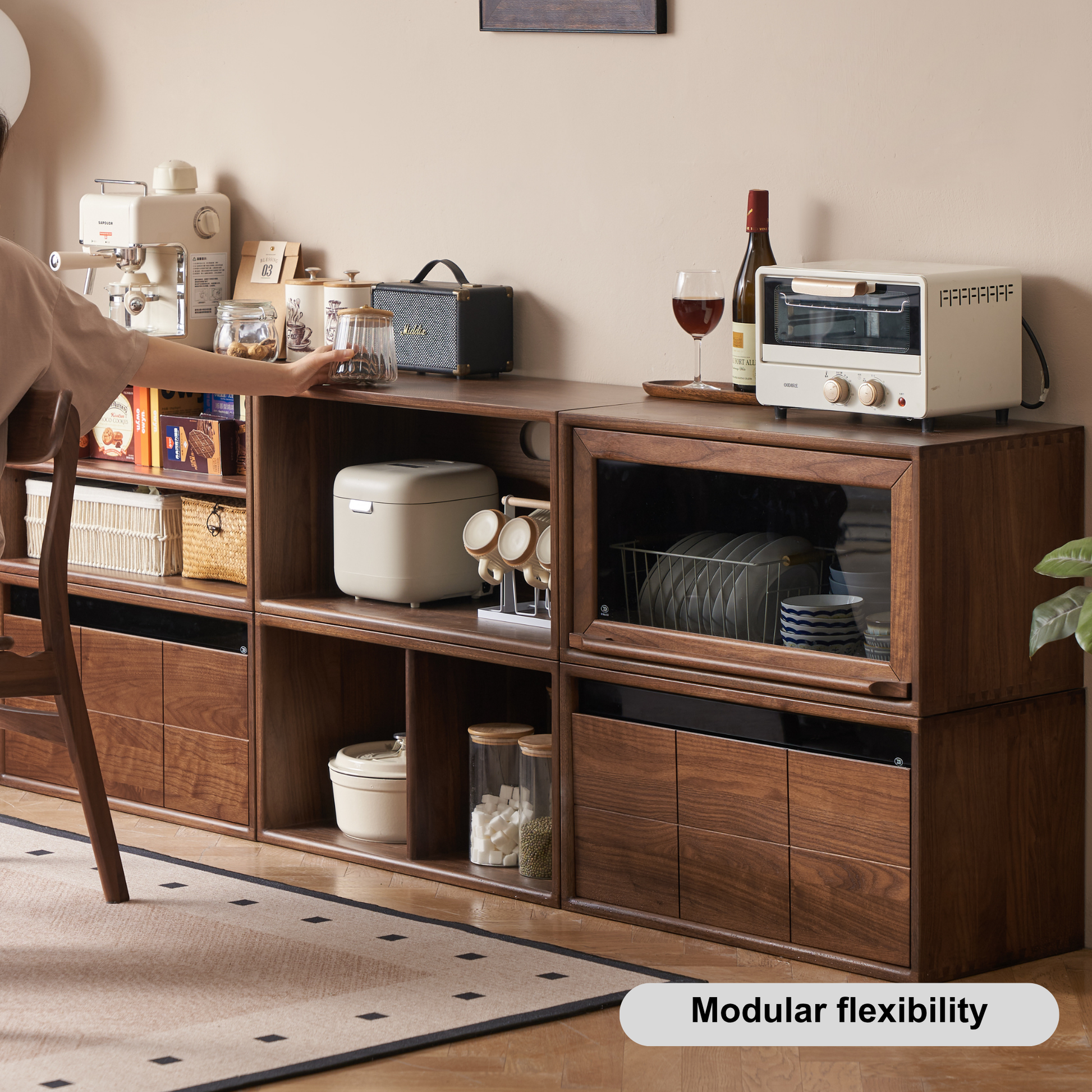 Solidwood Luxembourg 1-Drawer Module, American Black Walnut