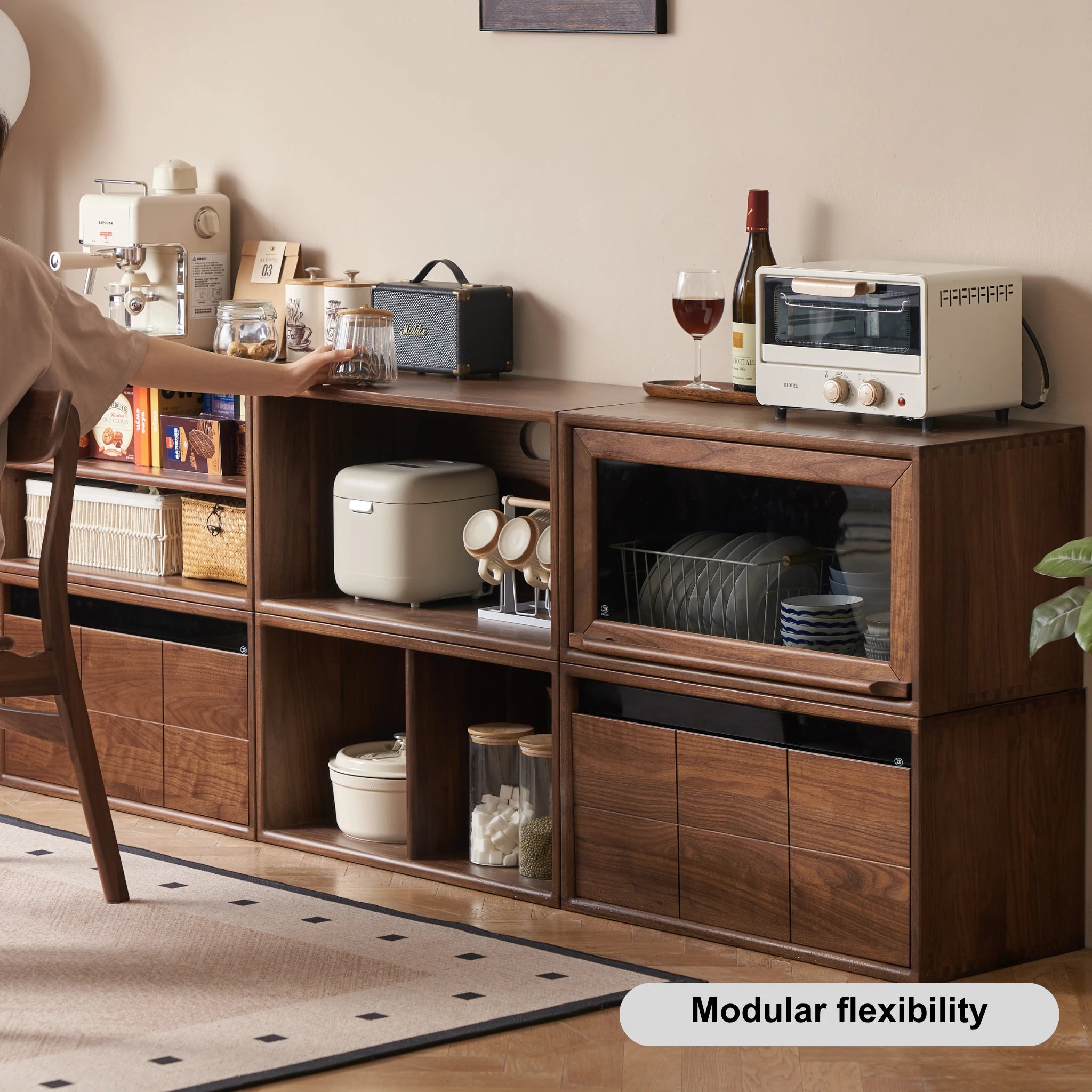 Solidwood Luxembourg 1-Drawer Module, American Black Walnut