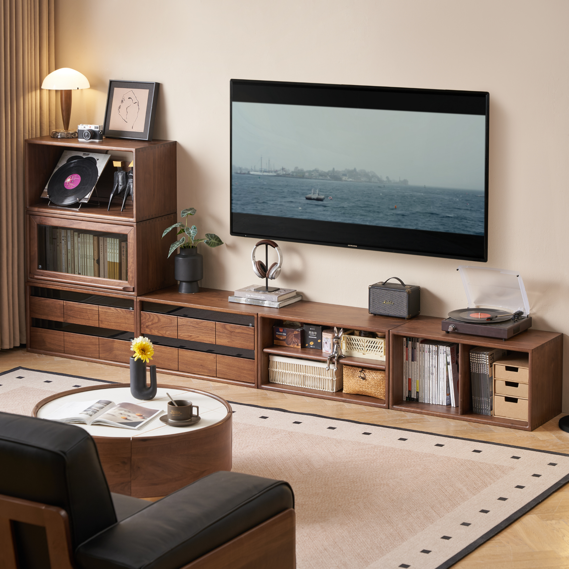 Solidwood Luxembourg 1-Drawer Module, American Black Walnut