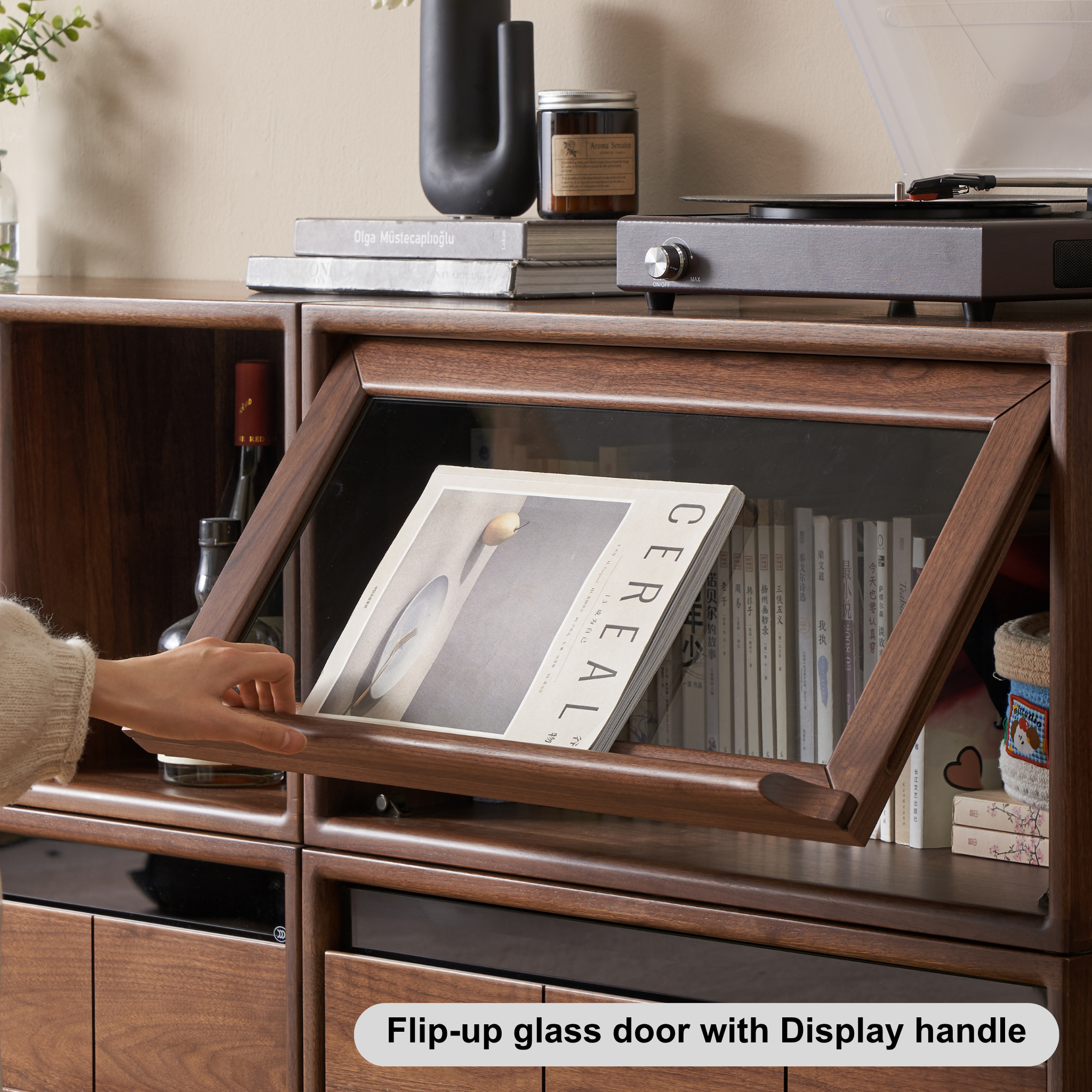 Solidwood Luxembourg Set of 6 Modular Entertainment Unit, American Black Walnut